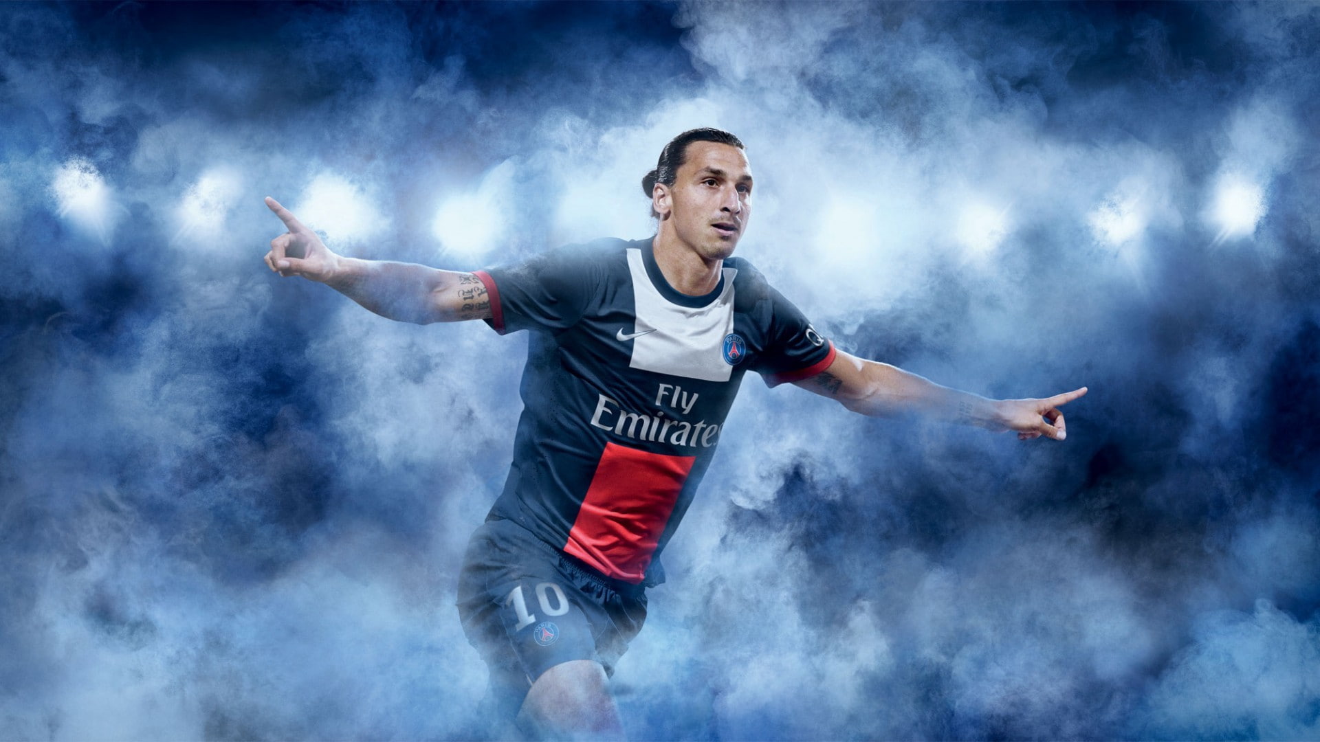front view, soccer, men, one person, smoke - physical structure, arms raised, 1080P, sport, human limb, competition, colored background, mouth open, human body part, HD Wallpaper