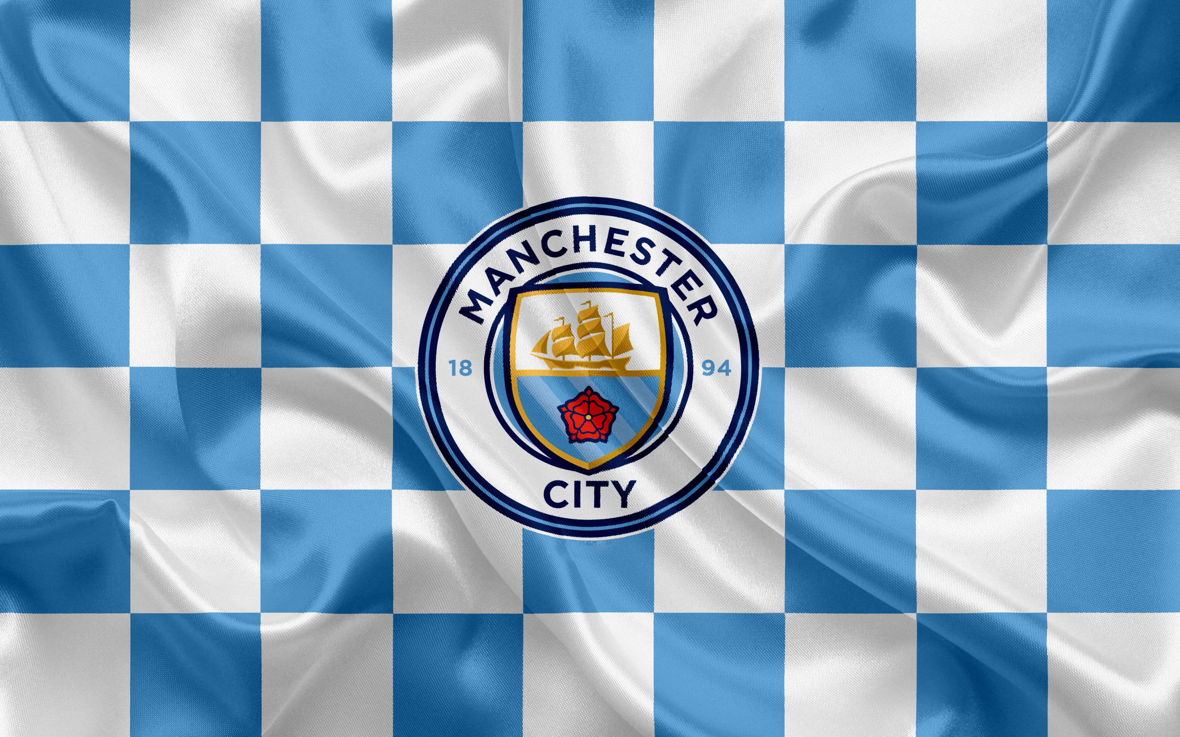 4K, Logo, Manchester City F.C., Soccer, HD Wallpaper