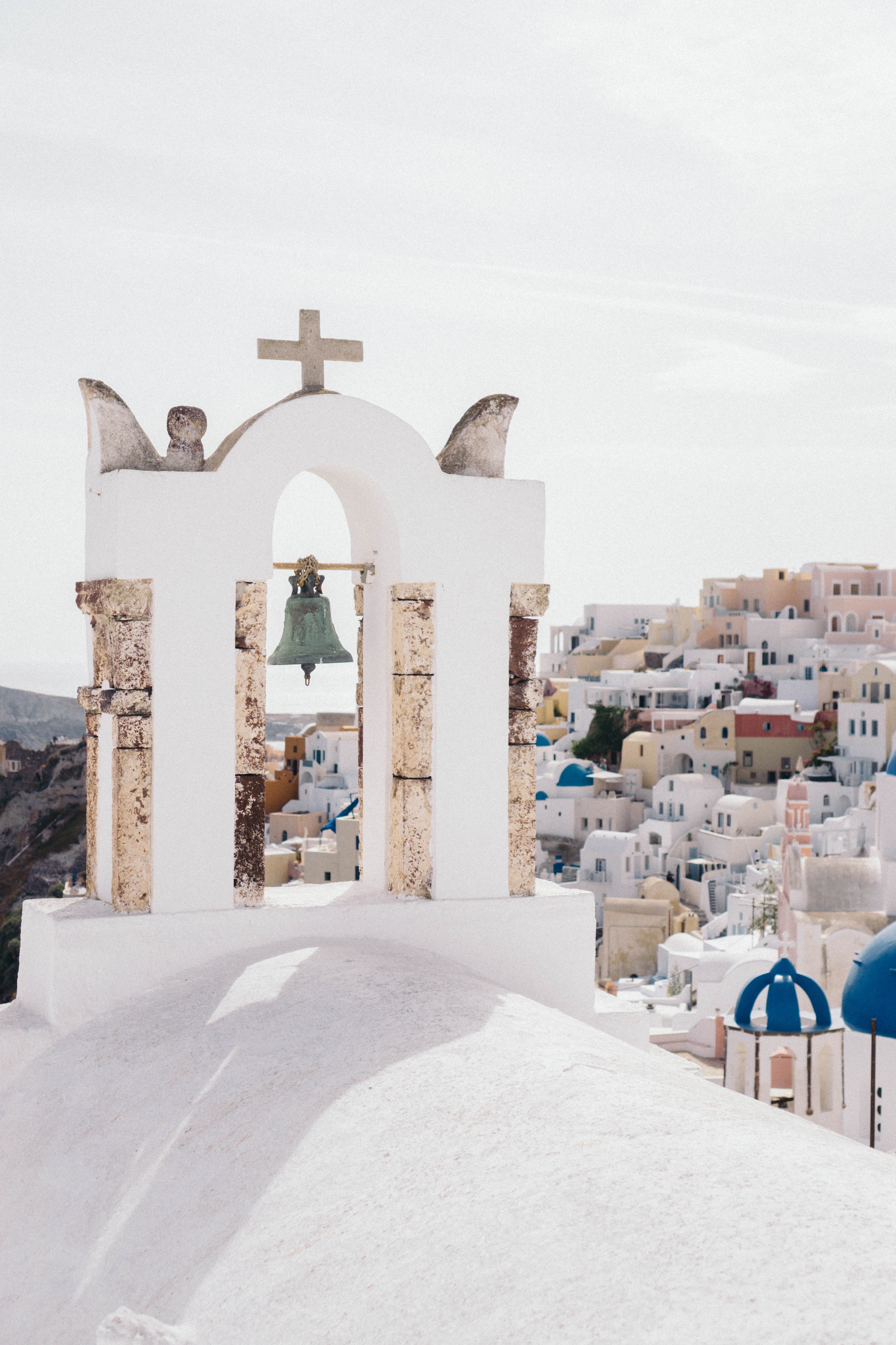 hill, place of worship, belief, oia, no people, famous Place, sky, day, white color, dome, nature, outdoors, cyclades Islands, aegean Islands, aegean Sea, Phone HD Wallpaper