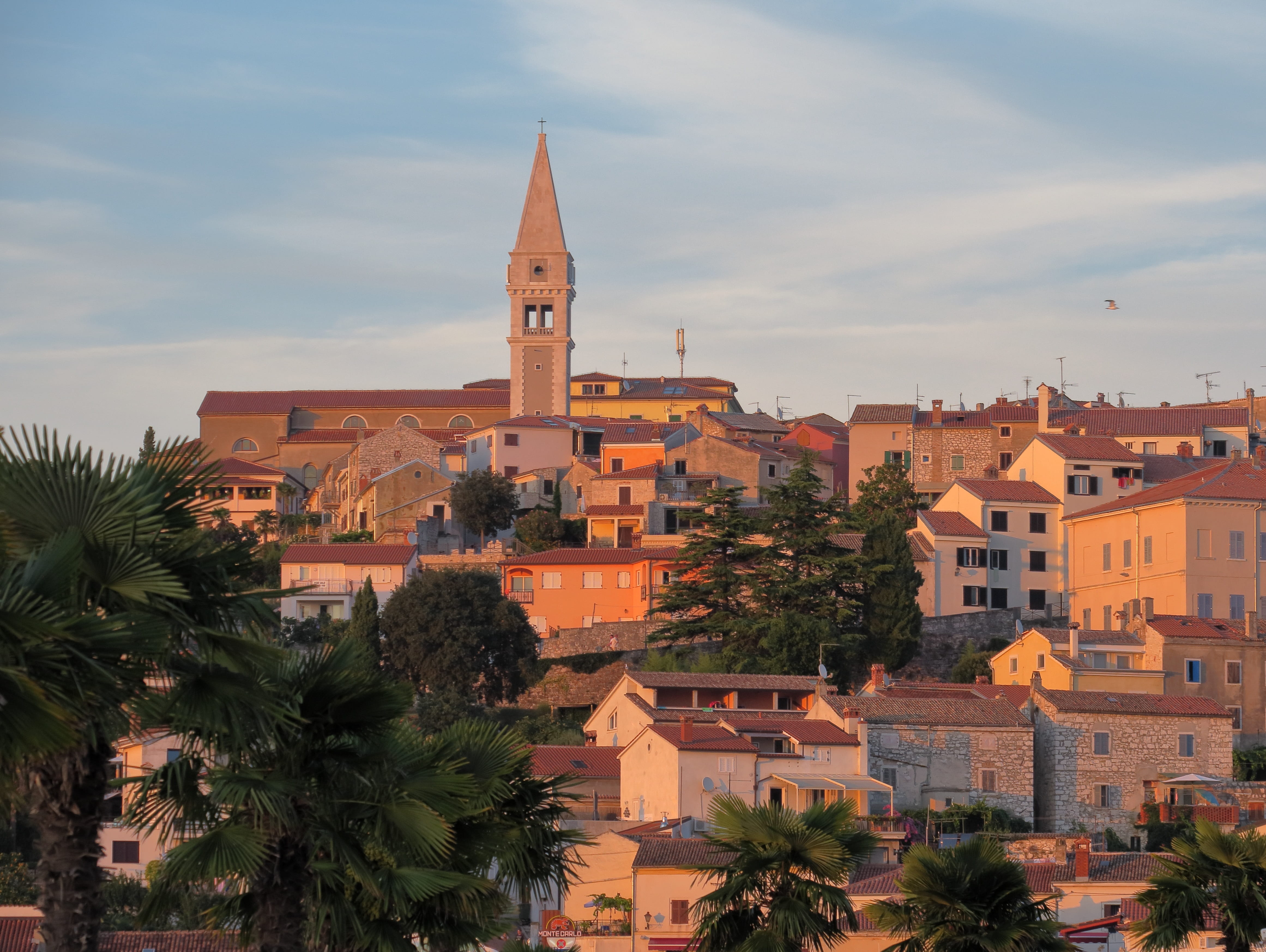 spirituality, outdoors, no people, belief, 4K, steeple, building, cloud - sky, church, nature, historic center, tree, istria, day, croatia, city, place of worship, HD Wallpaper