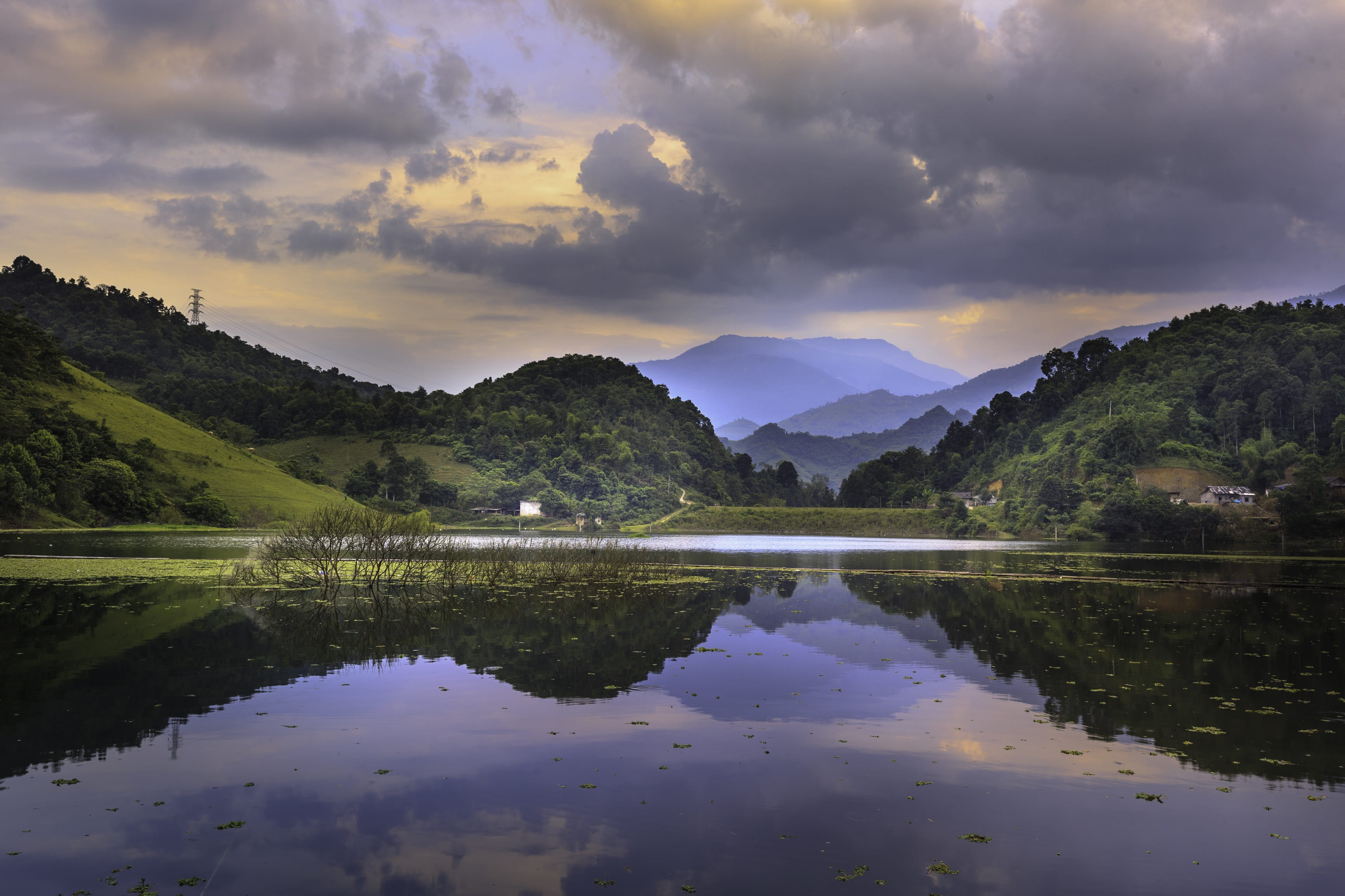 nature, lake, no people, landscape, soi ball, colorful, 2K, same message, mountain, distant, outdoor, reflection, water, sky, fog, countryside, reflect, HD Wallpaper