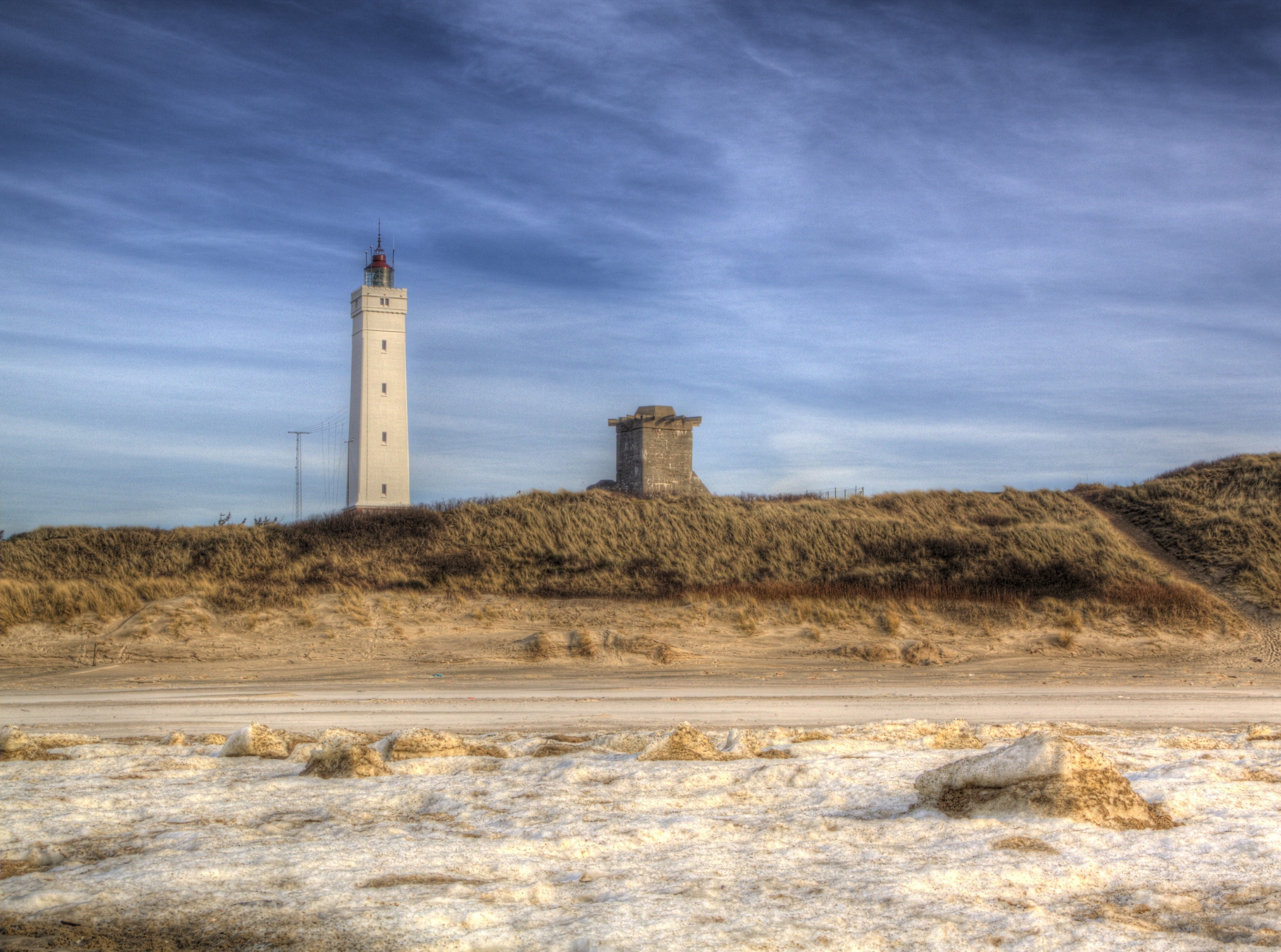 tower, Beautiful, environment, Clouds, wolken, Light, outdoors, varde, photomatix, blau, built structure, Countryside, 4K, atardecer, hvidbjerg, natur, HD Wallpaper