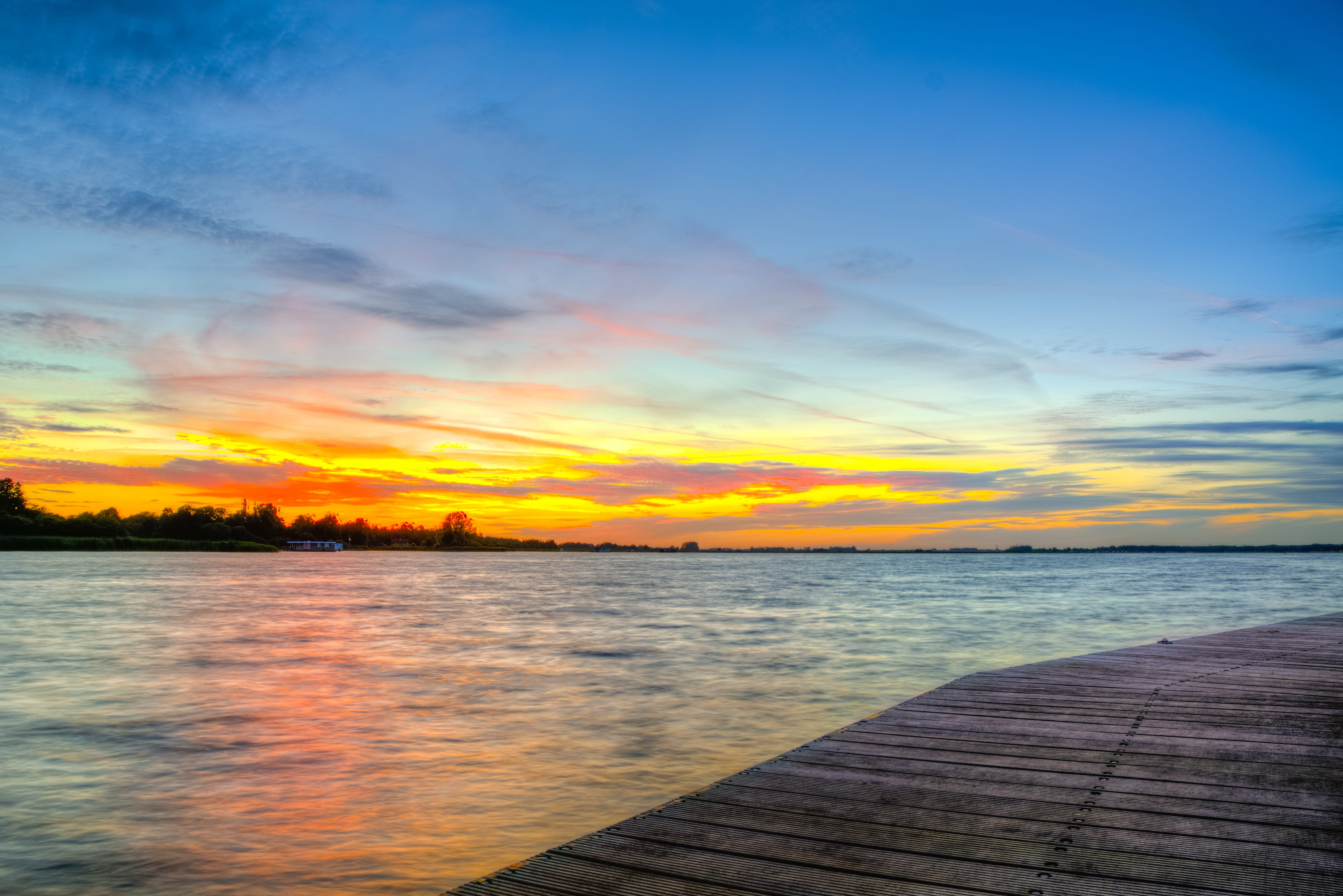 coastline, netherlands, outdoors, sunlight, scenics, seascape, tranquility, sunny, Water, summer, idyllic, evening, sky, dusk, blue, cloudscape, 4K, horizon Over Water, HD Wallpaper