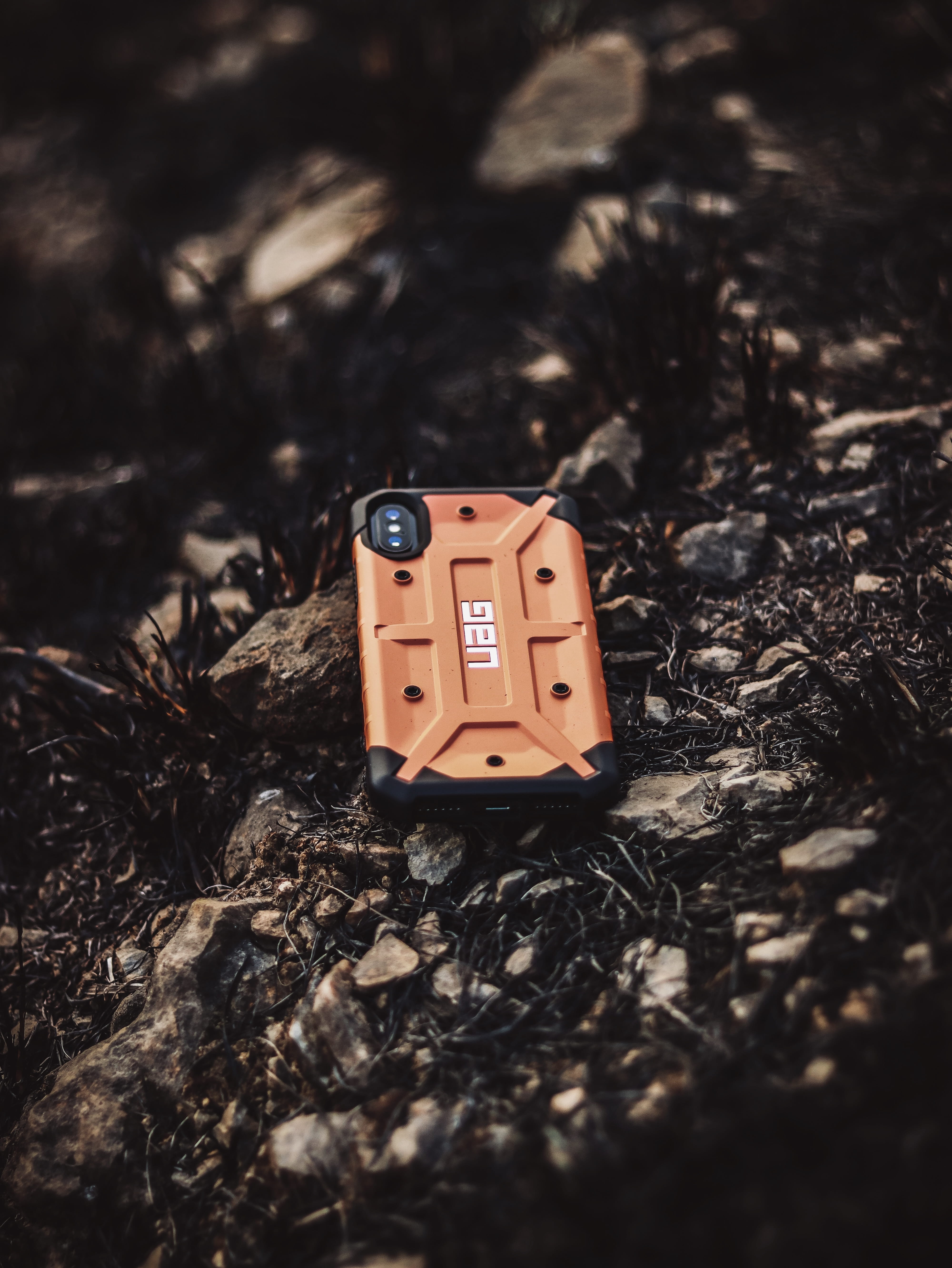 orange, high angle view, close-up, tree, land, ladybug, photography, road, black, outdoors, weaponry, mining, representation, shooting range, rock, insect, Phone HD Wallpaper