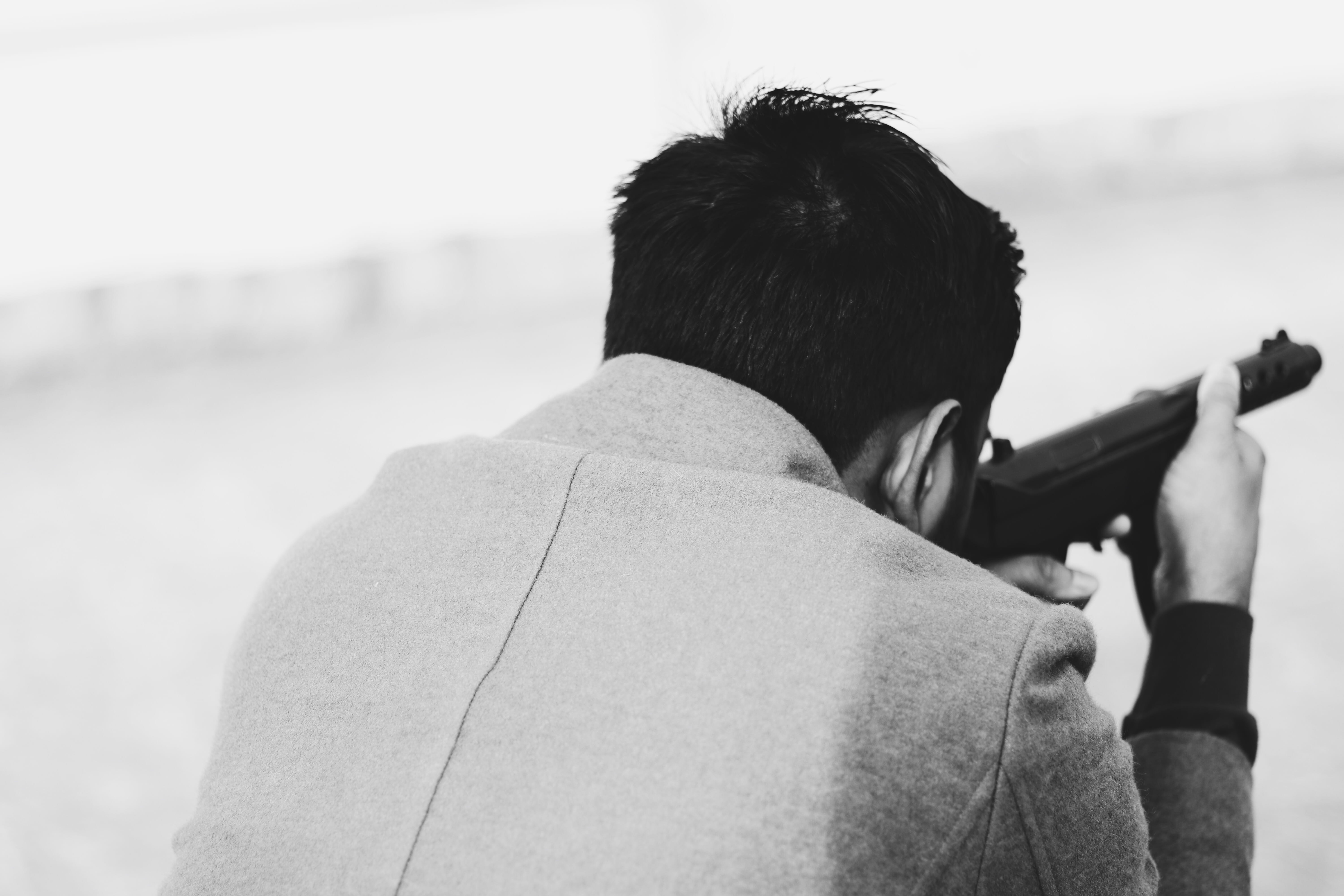 day, men, shotgun, holding, armory, nature, shooting range, photo, person, leisure activity, musical instrument, real people, gun, outdoors, music, hug, HD Wallpaper
