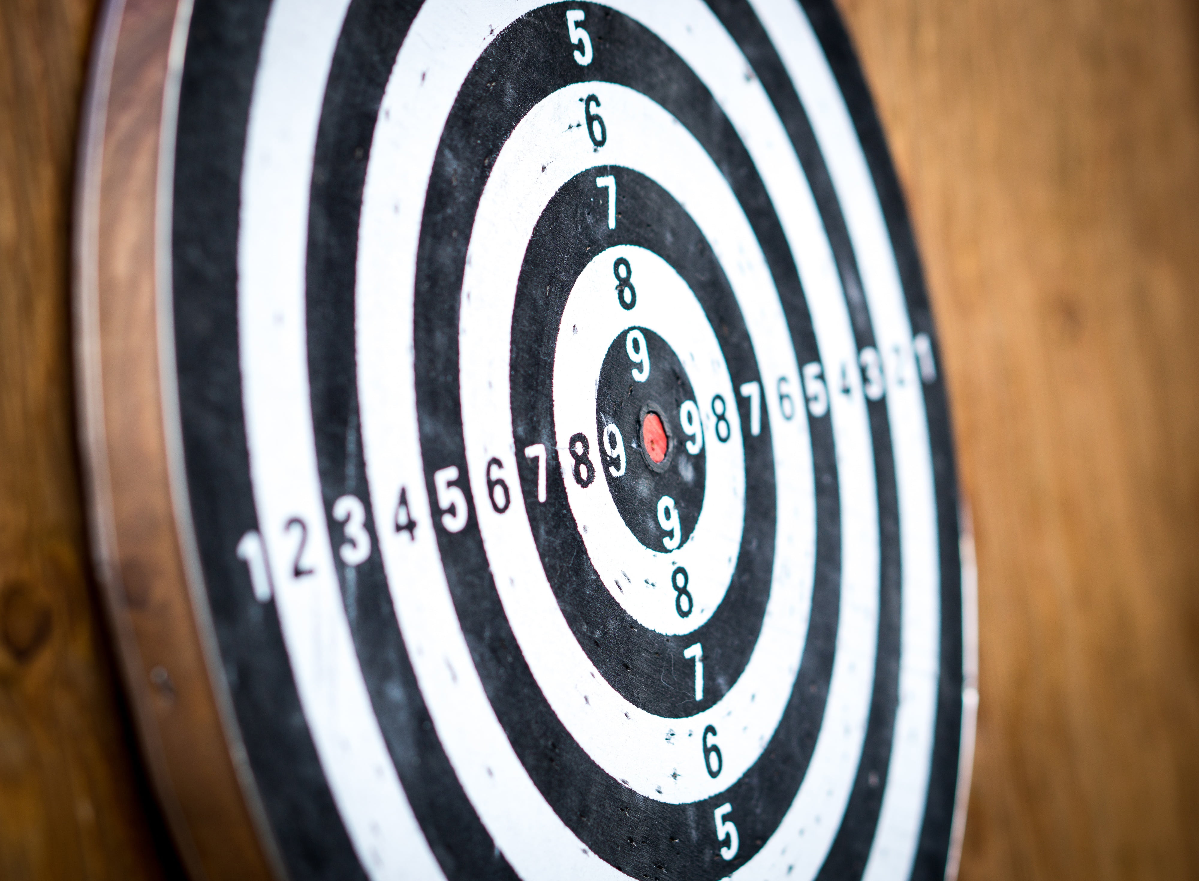 darts, aiming, sports, dartboard, skill, indoors, selective focus, target shooting, white, sport, circle, black, numbers, success, leisure games, target, HD Wallpaper