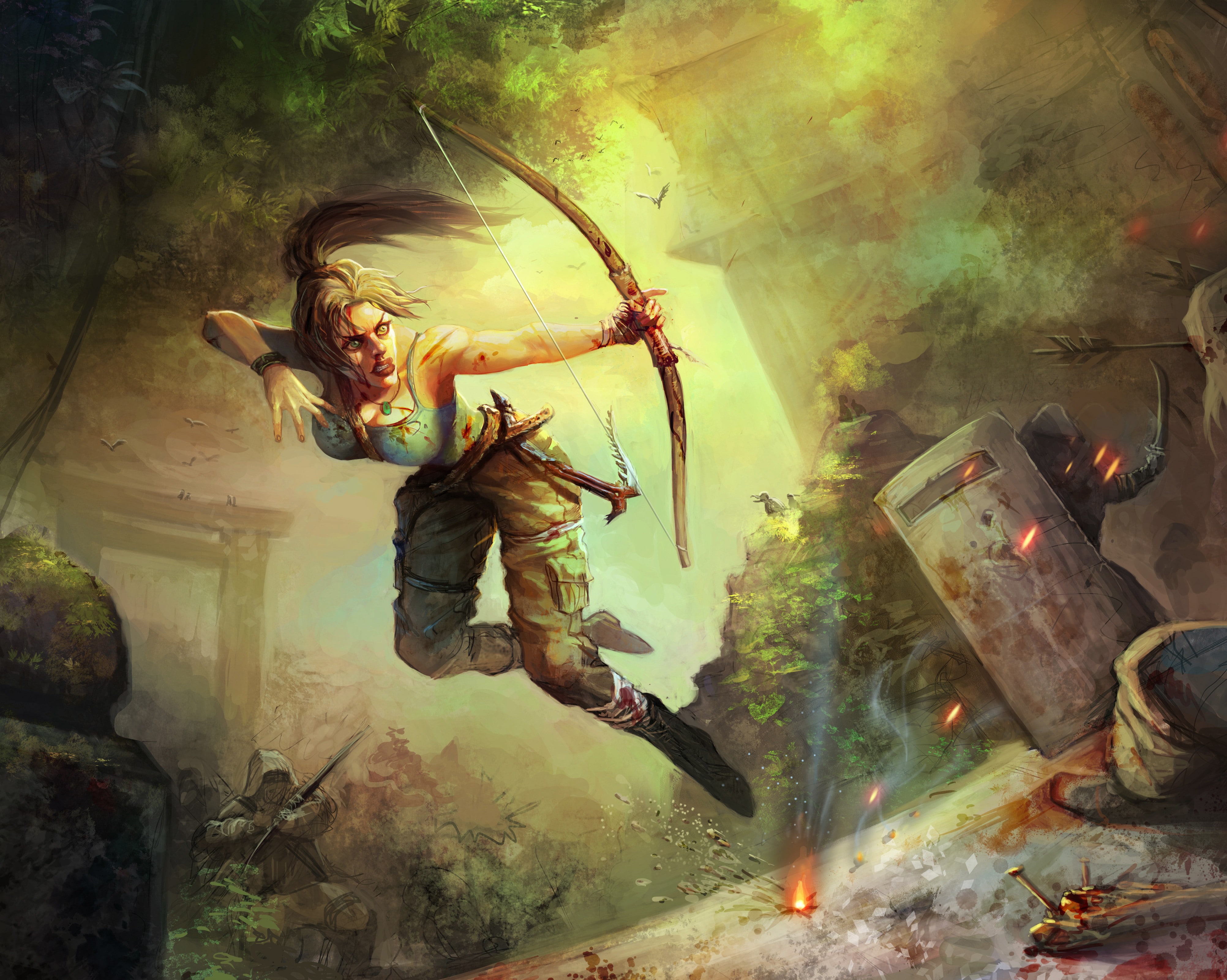 archery, 4K, Lara Croft, Tomb Raider, HD Wallpaper