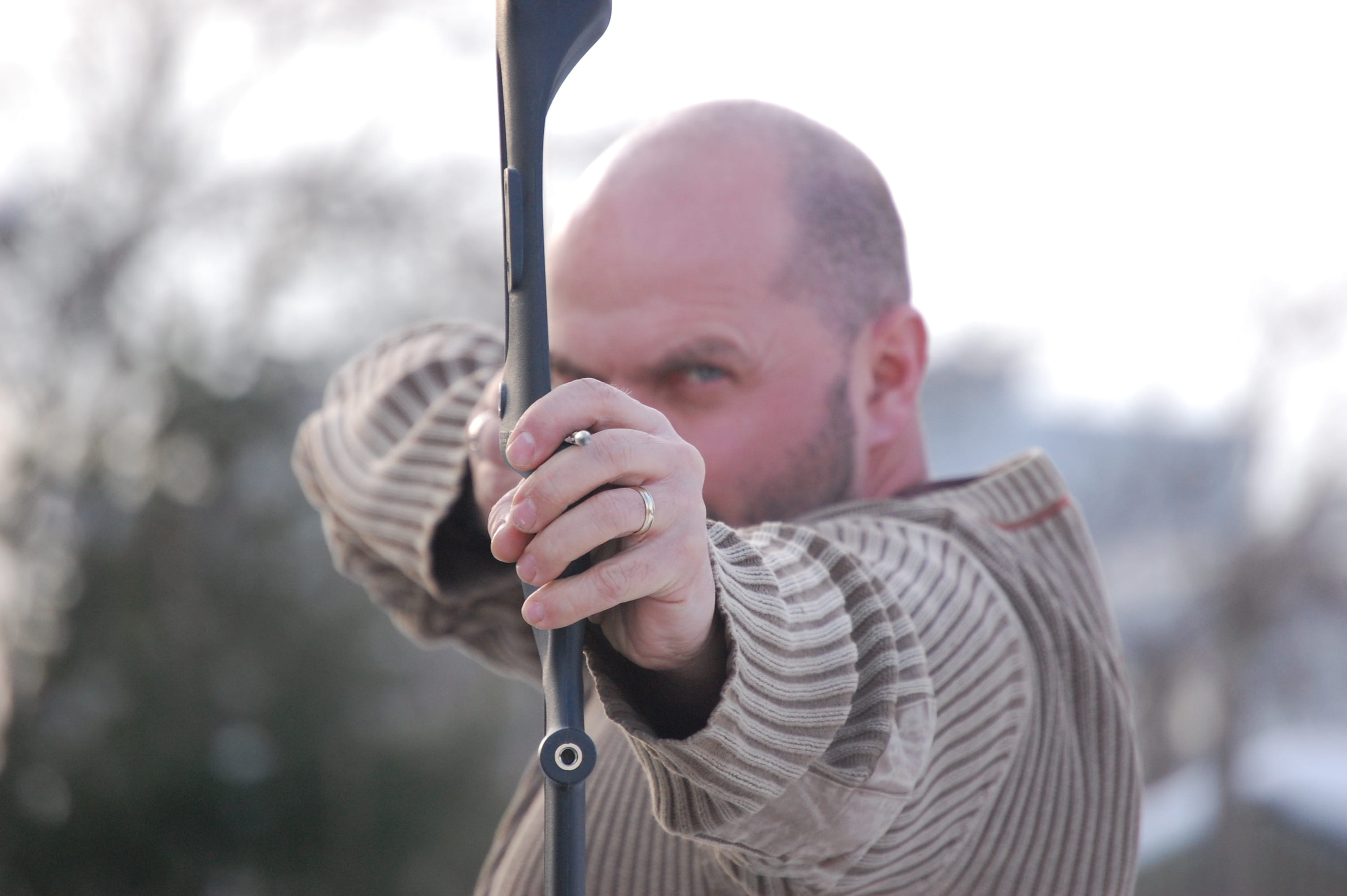 Bow, mid adult, sport, clothing, outdoor, portrait, young adult, headshot, Target, black, activity, focus on foreground, leisure activity, competition, HD Wallpaper