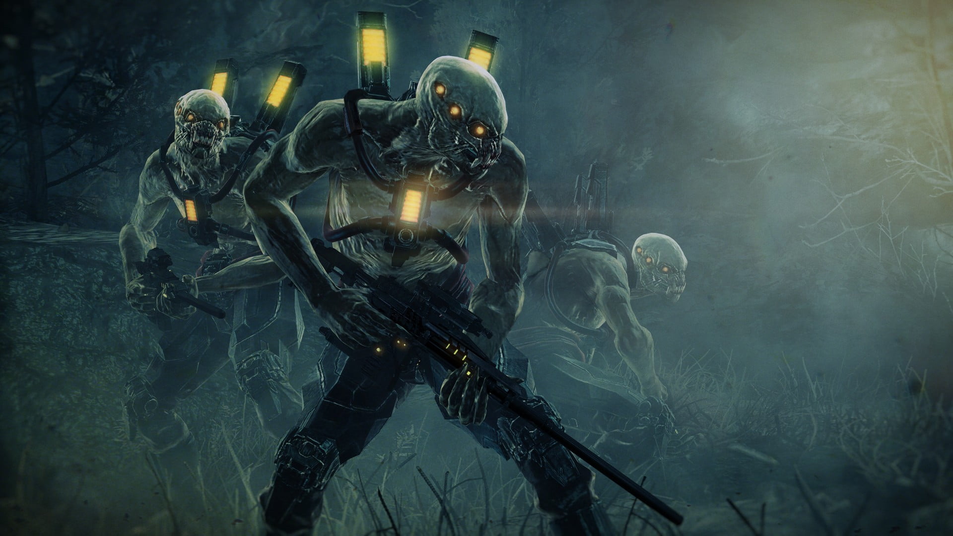sign, 1080P, people, headwear, weapon, smoke - physical structure, protection, gun, architecture, aliens, alien, Resistance, warning sign, safety, conflict, HD Wallpaper