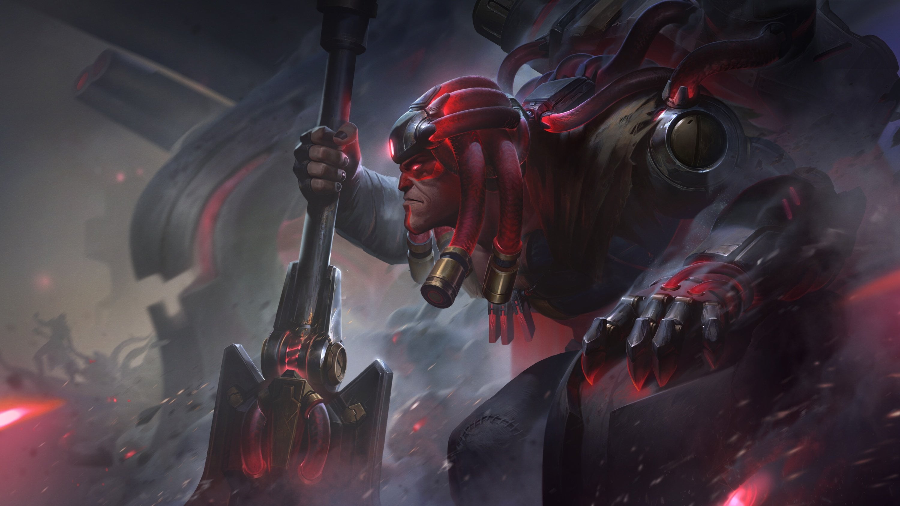 fire, evil, League of Legends, Riot Games, Yorick, Yorick (League of Legends), Resistance, dark, 2K, HD Wallpaper