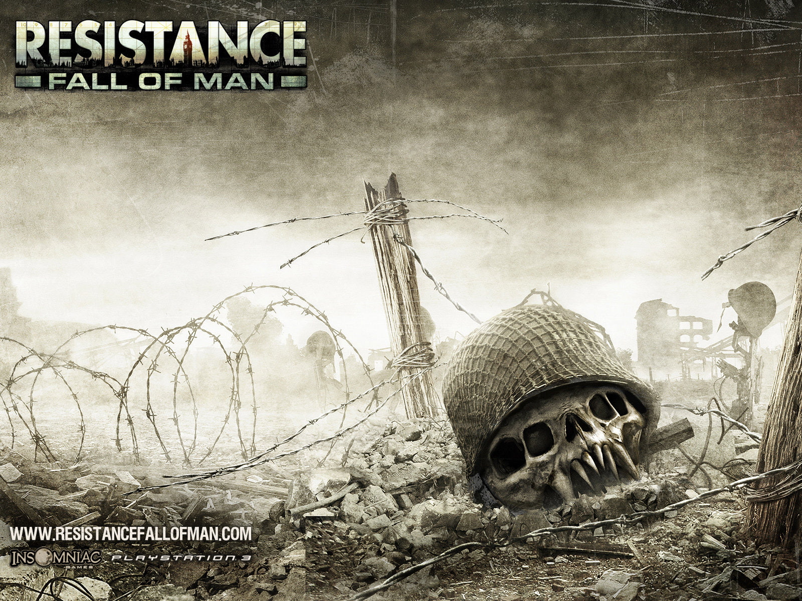 resistance, video games, 720P, hd, skull, helmet, HD Wallpaper