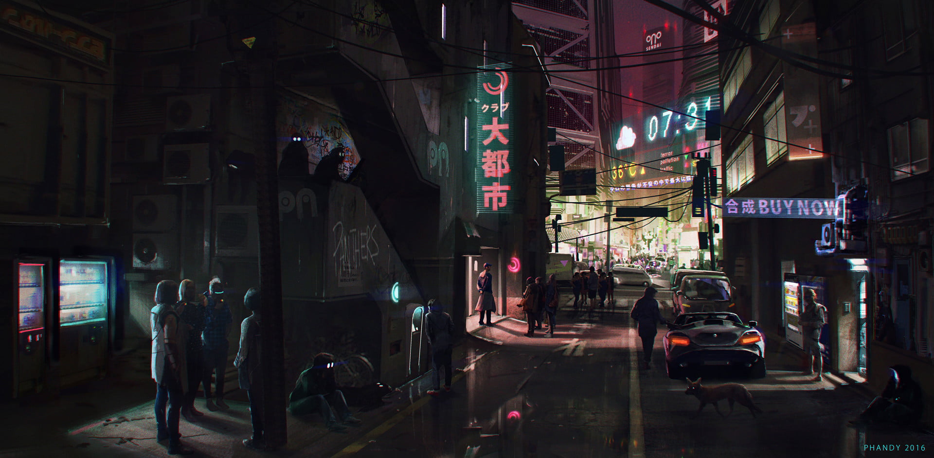 game, transportation, people, night, real people, city, cityscape, city life, rear view, outdoors, incidental people, drawn, men, oriental, illuminated, HD Wallpaper