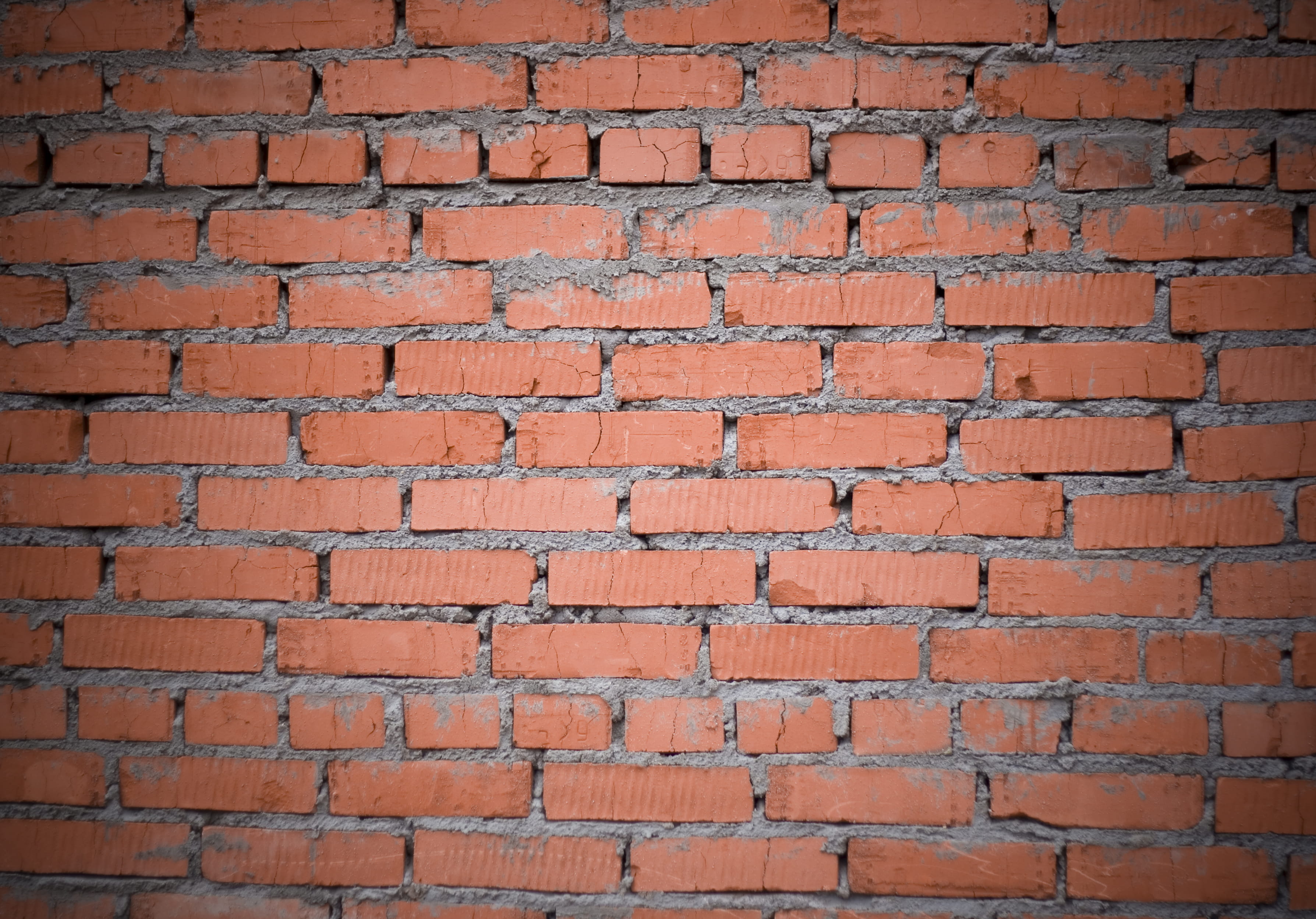 bricks, wall, red, day, old, dirty, building exterior, arrangement, tiled, brick wall, concrete, repetition, regular, outdoors, blocks, stone-work, surface, HD Wallpaper