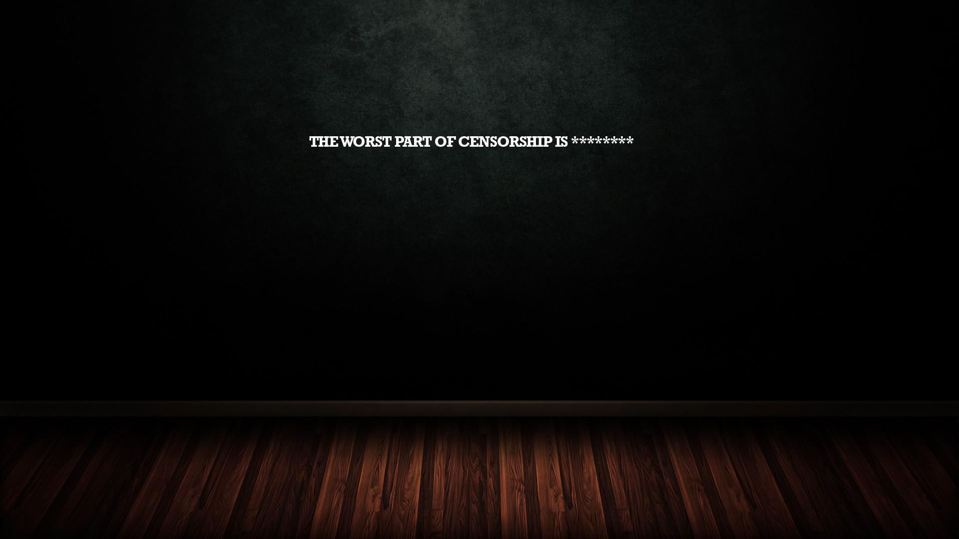 worst, screen, censorship, black, 1080P, typography, 1920x1080, flat, part, tv, HD Wallpaper