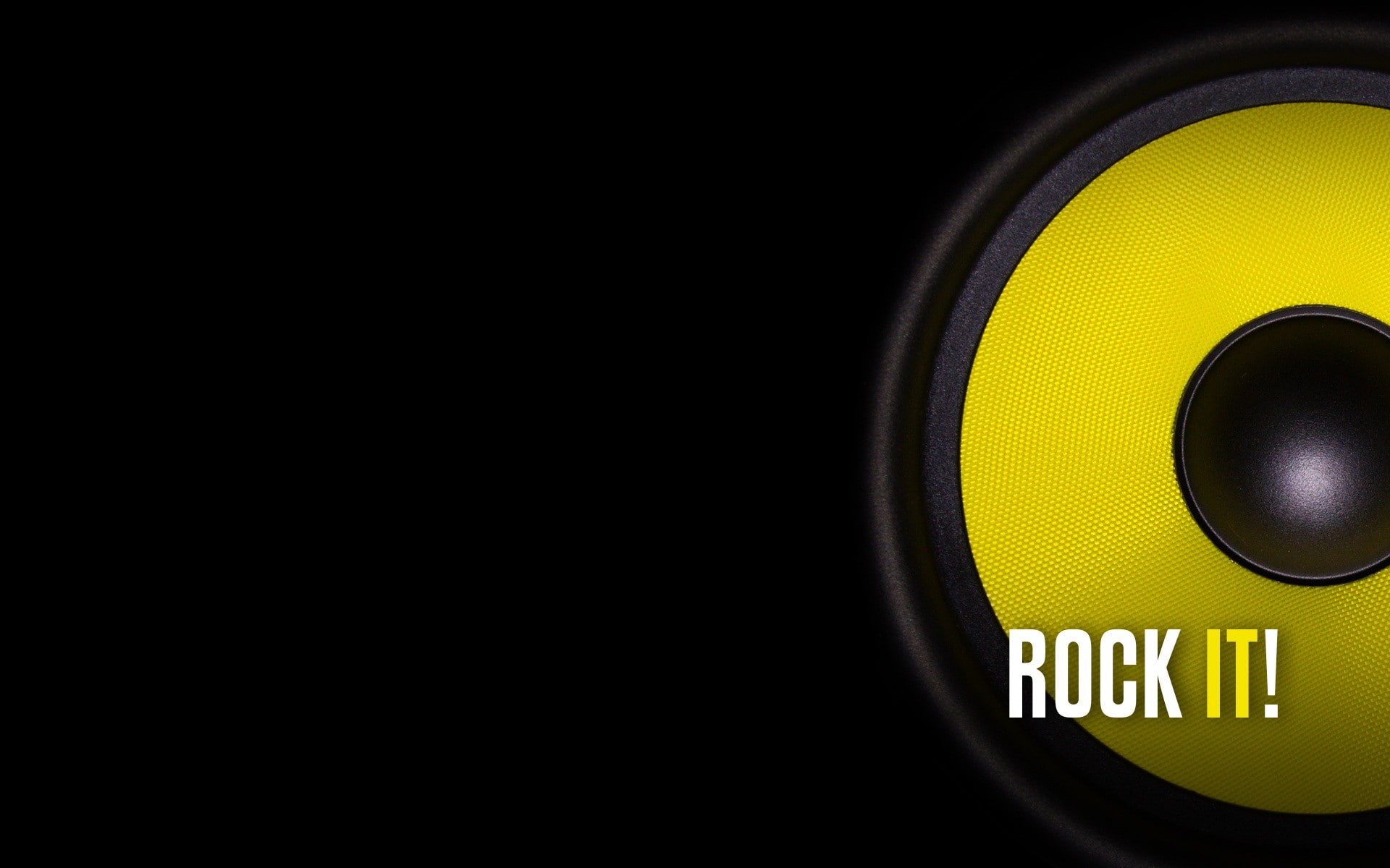 geometric shape, audio equipment, studio shot, western script, text, yellow, 1080P, no people, black color, black background, speakers, indoors, communication, HD Wallpaper
