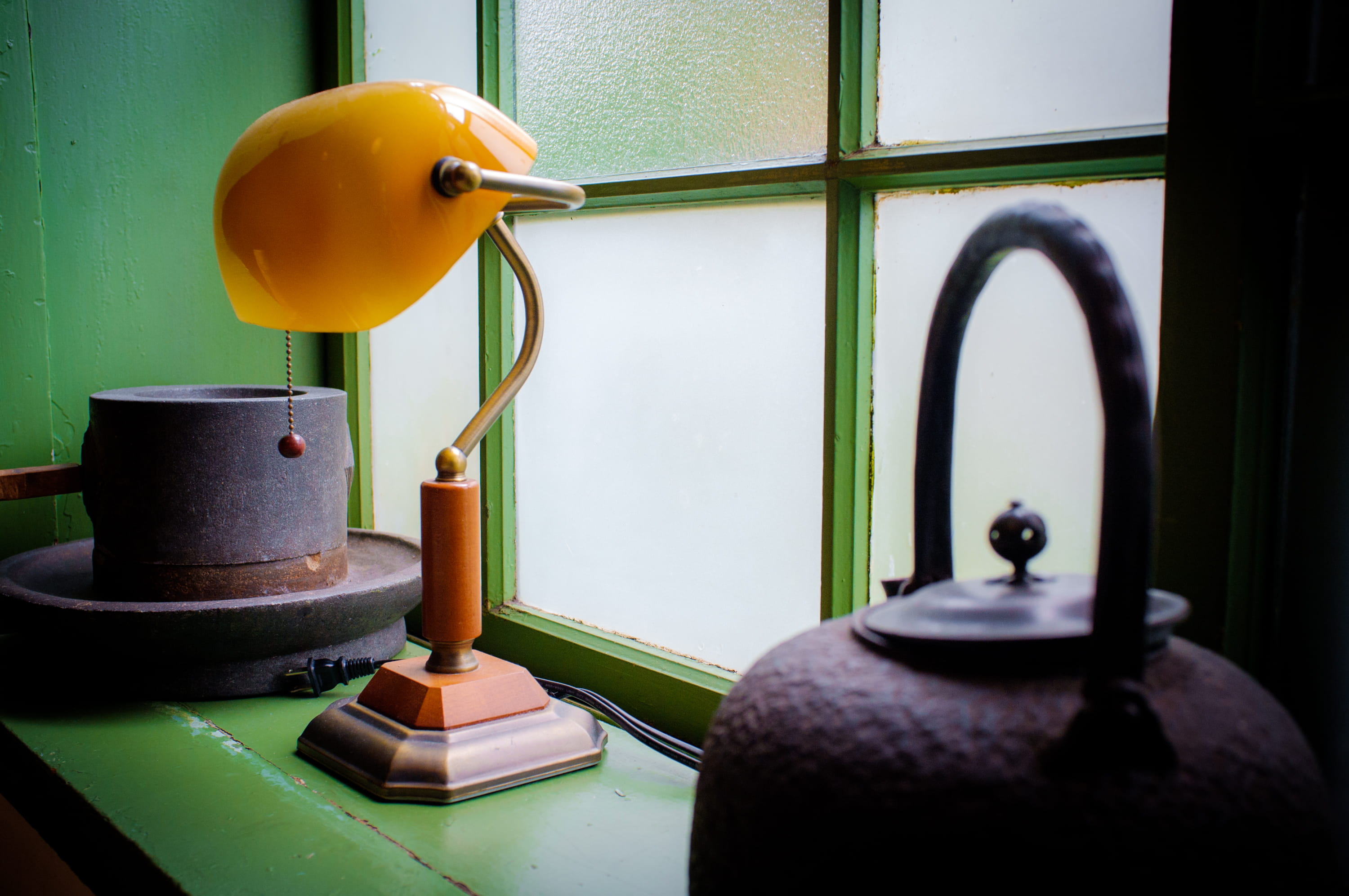 antique, deocr, hand made, yellow, indoors, tea pot, electric lamp, handle, wall - building feature, home interior, window, collectible, lamp, glass, lighting equipment, HD Wallpaper