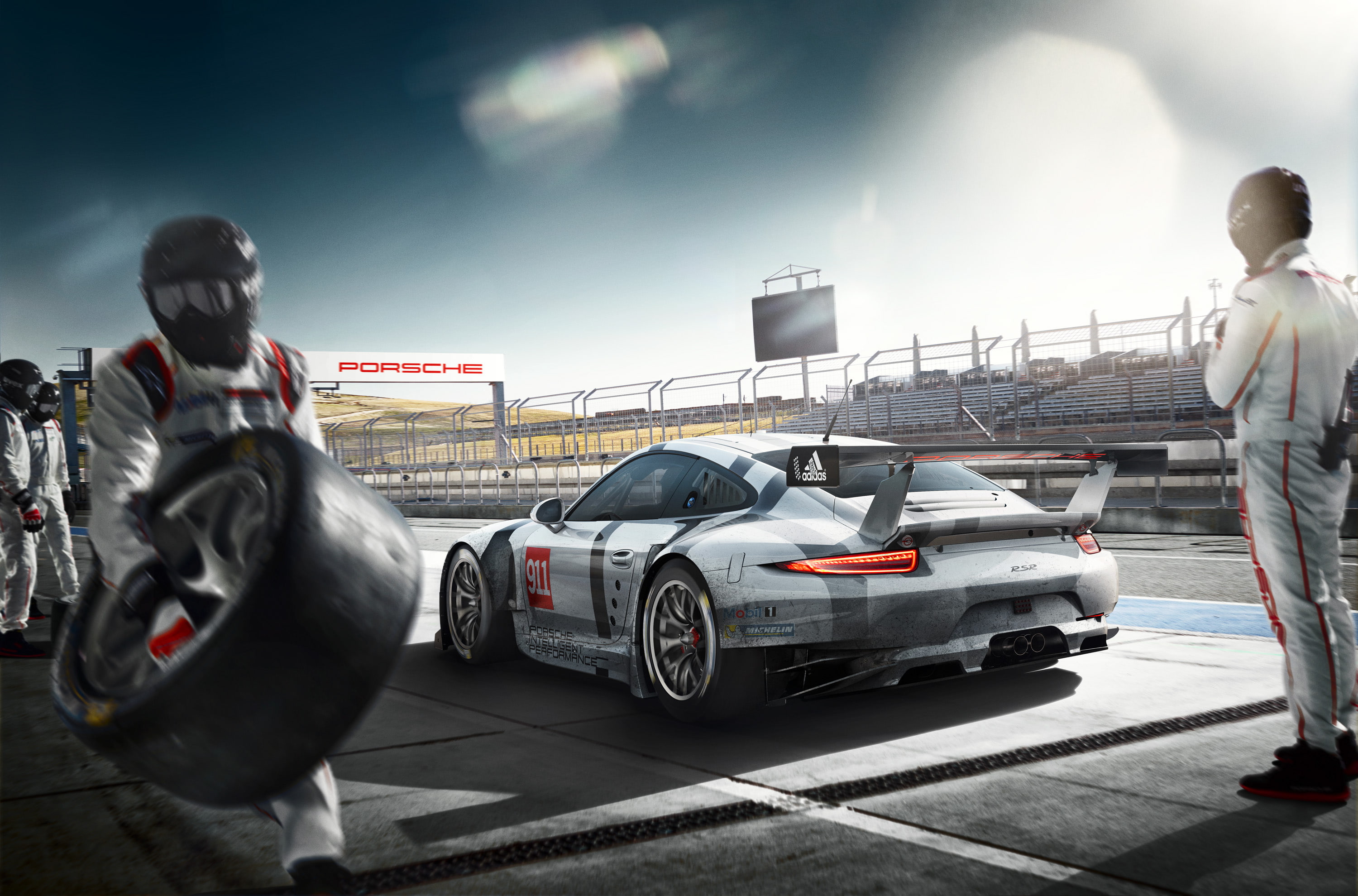 Pit crew, nature, outdoors, sky, mode of transportation, day, car, full length, real people, lifestyles, motor racing track, men, casual clothing, land vehicle, HD Wallpaper