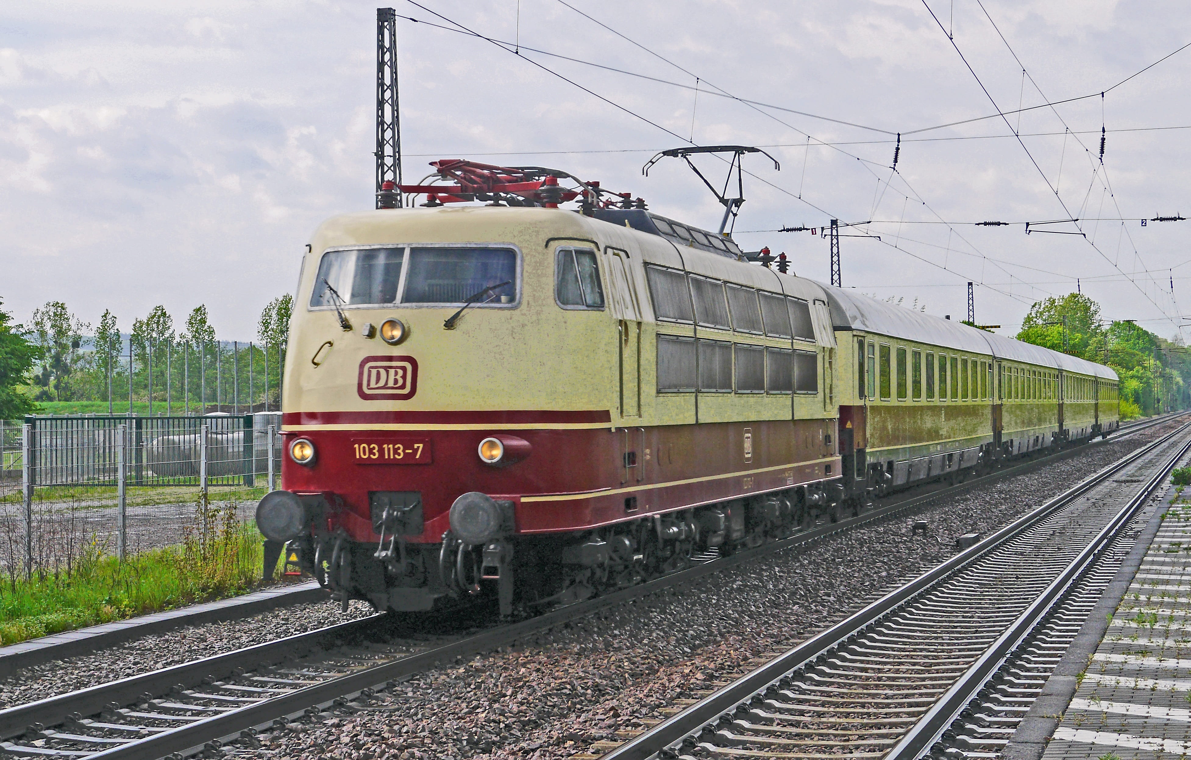 electric locomotive, public transportation, transport system, station, sky, railway, br103, mode of transportation, style, first class, transportation, HD Wallpaper