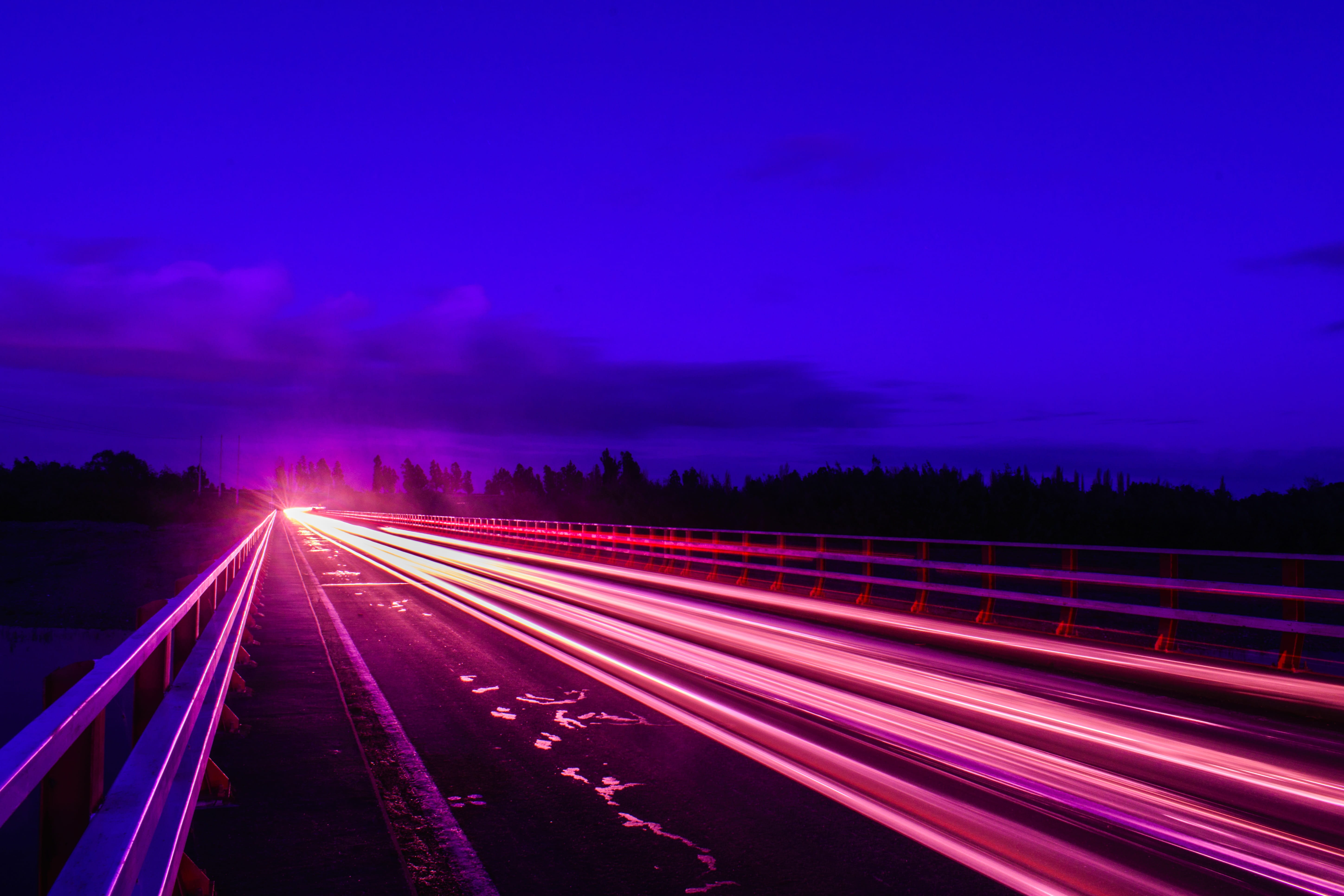 multiple lane highway, sky, long exposition, light - natural phenomenon, transportation, traffic, transport, outdoors, road, architecture, city, nature, HD Wallpaper