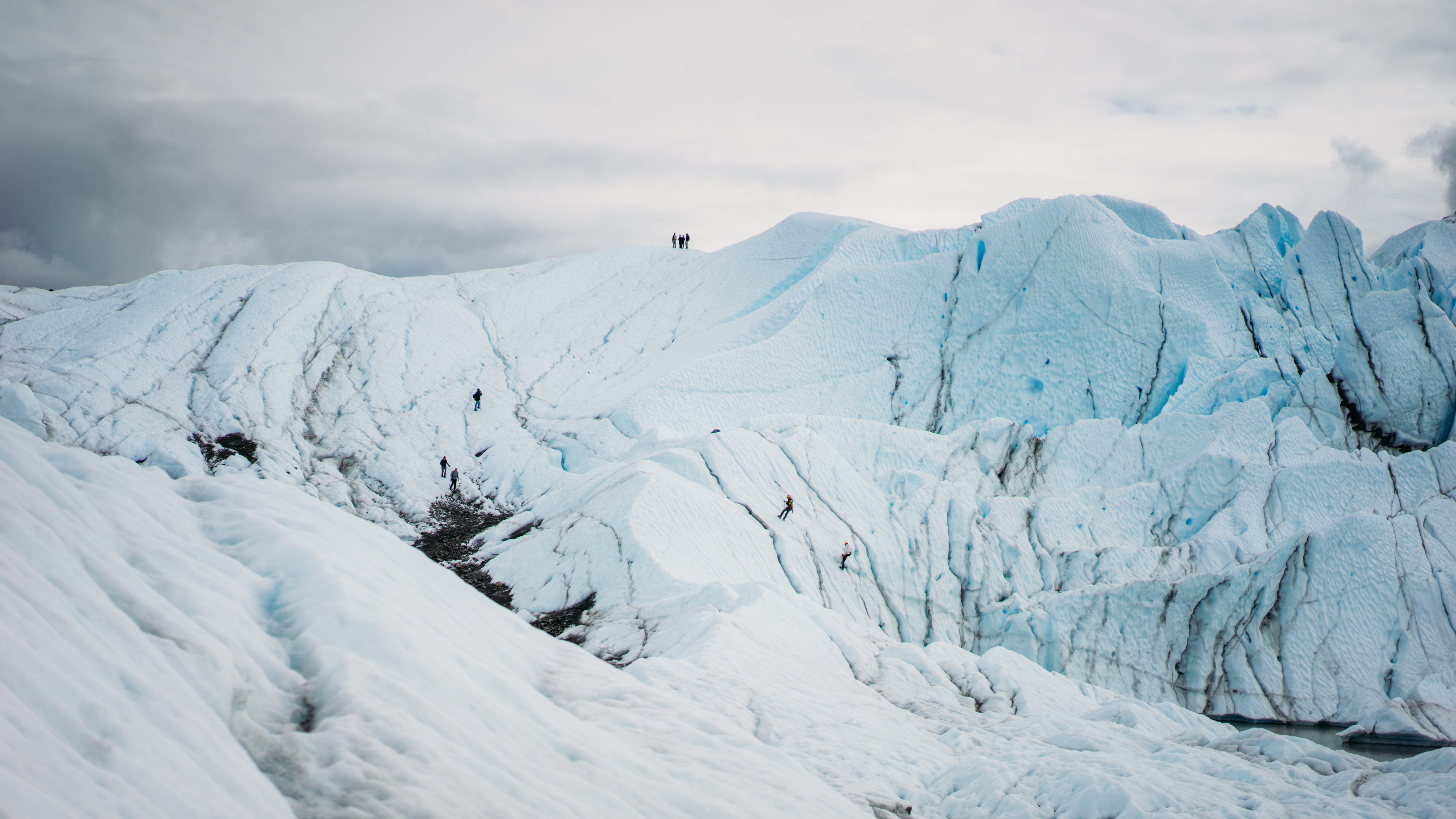 walk, environment, mountain, day, beauty in nature, glacier, achievement, winter, scenics - nature, cold temperature, covered, tranquil scene, matanuska glacier, HD Wallpaper