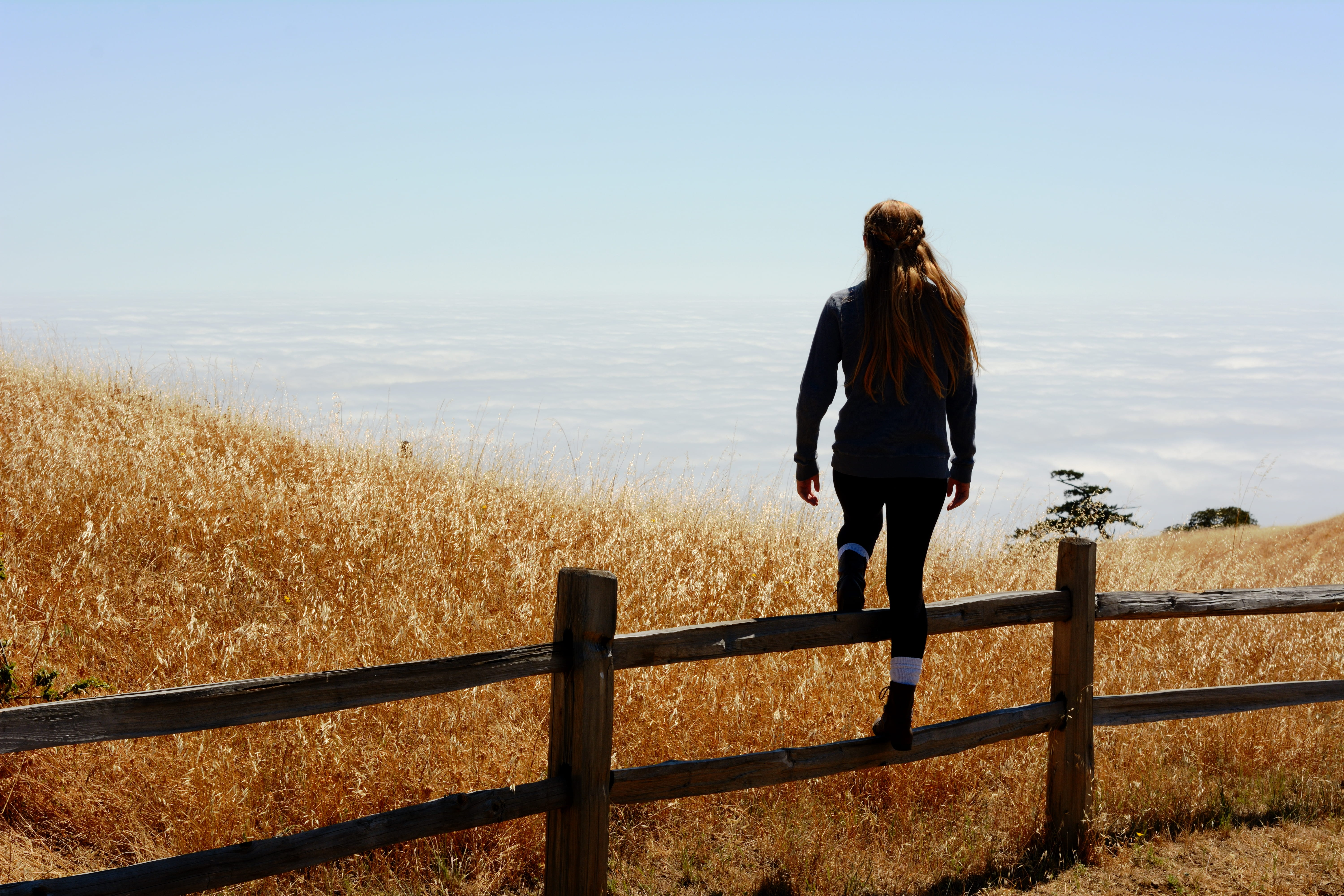 girl, long haired girl, field, young adult, non-urban scene, leisure activity, sky, 5K, walking, day, daytime, empowerment, one person, outdoor, obstacle, HD Wallpaper