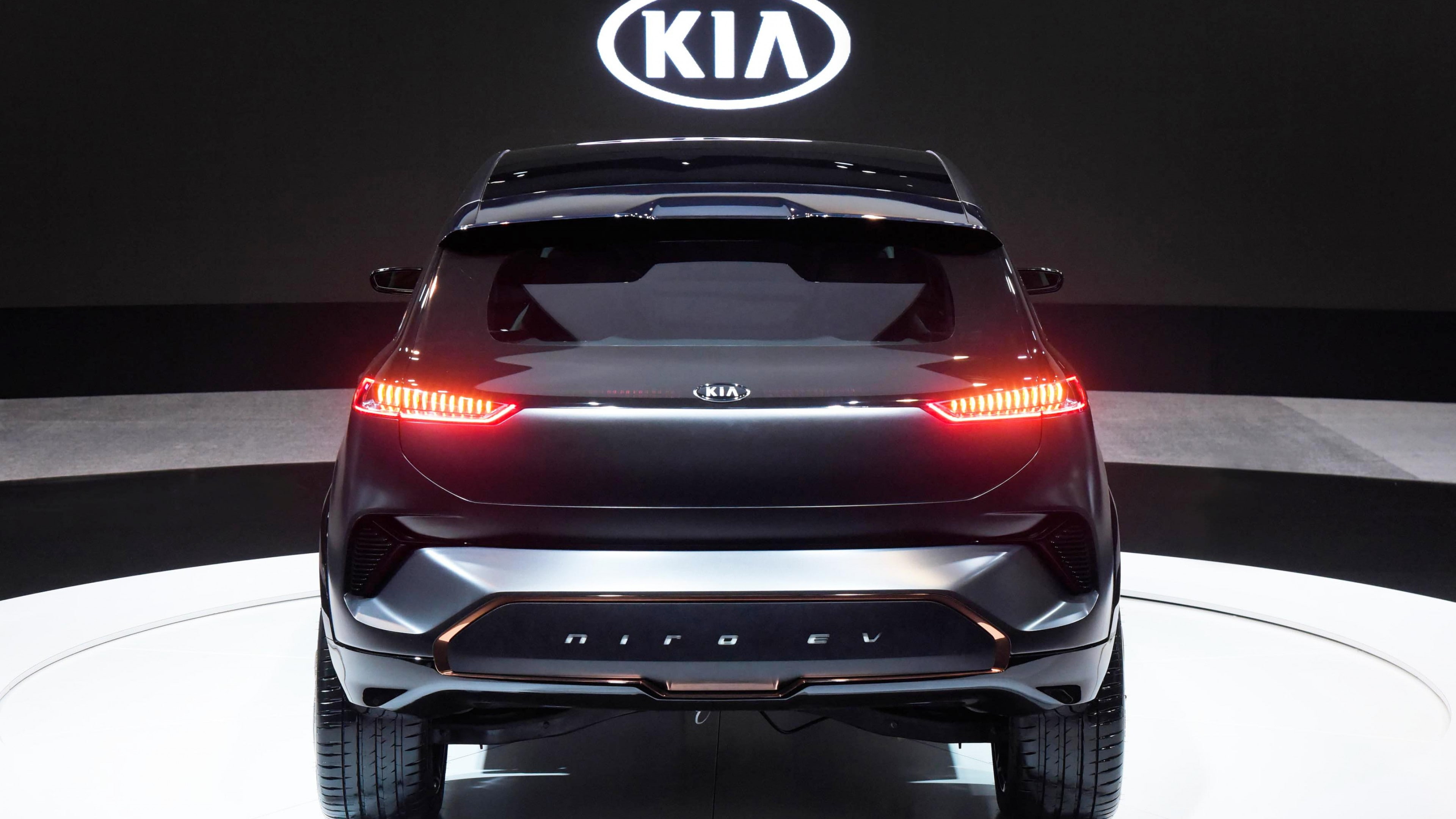 4K, black, CES 2018, 4k, electric car, niro, kia, Kia Niro EV, HD Wallpaper