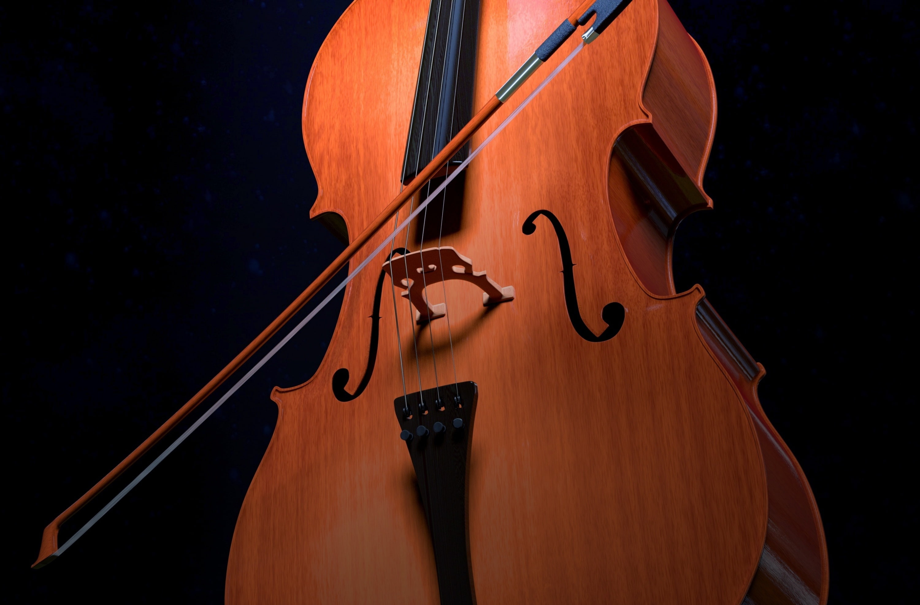 instrument, soundbody, rendering, black color, Strings, string instrument, human body part, Arch, musical instrument string, hd, wood - material, musical instrument, HD Wallpaper
