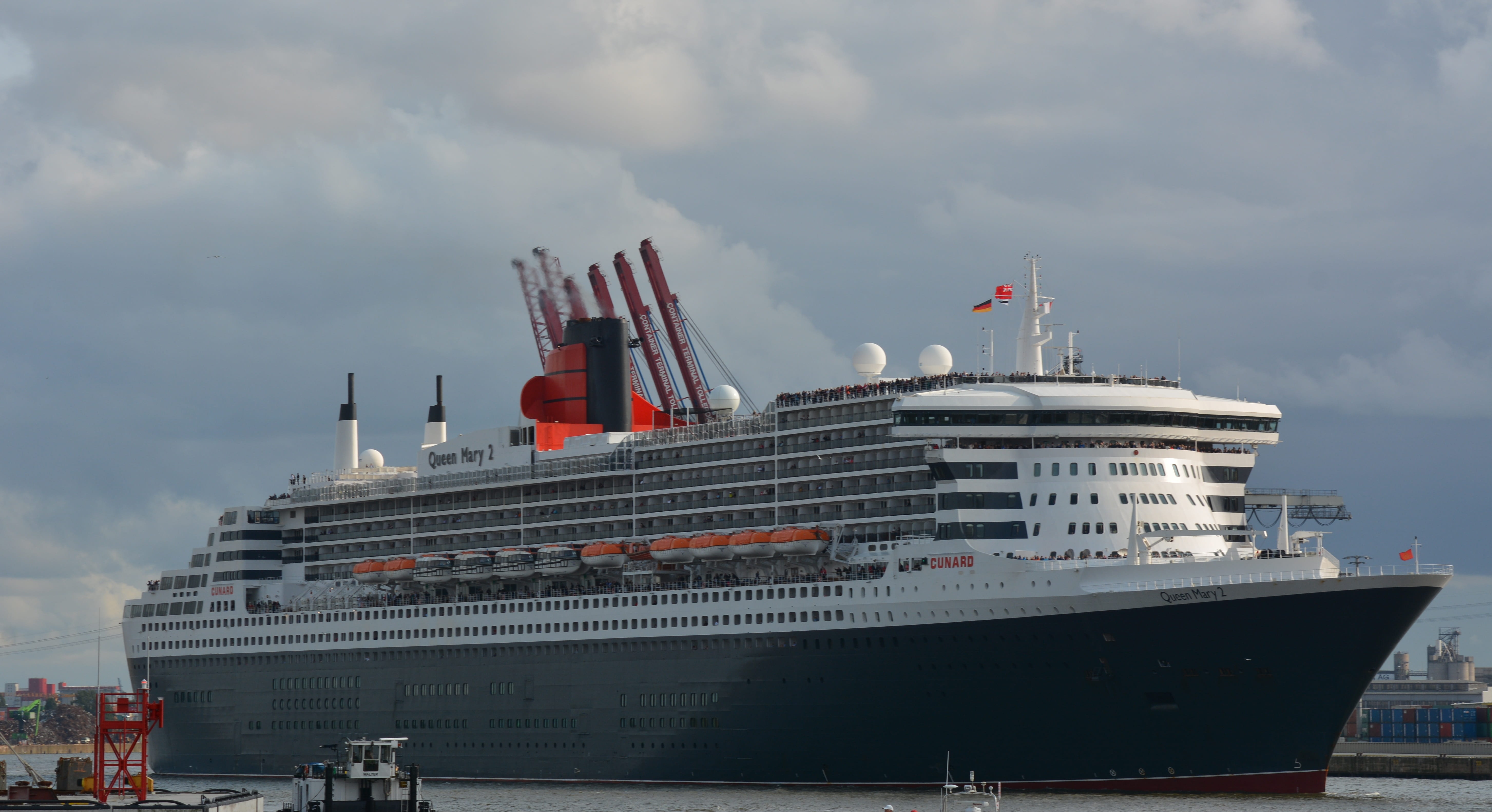 hamburg, mode of transportation, passenger craft, black, day, waterfront, 5K, cruise ship, nature, transport, architecture, ahead, cloud - sky, sky, water transport cruise, HD Wallpaper
