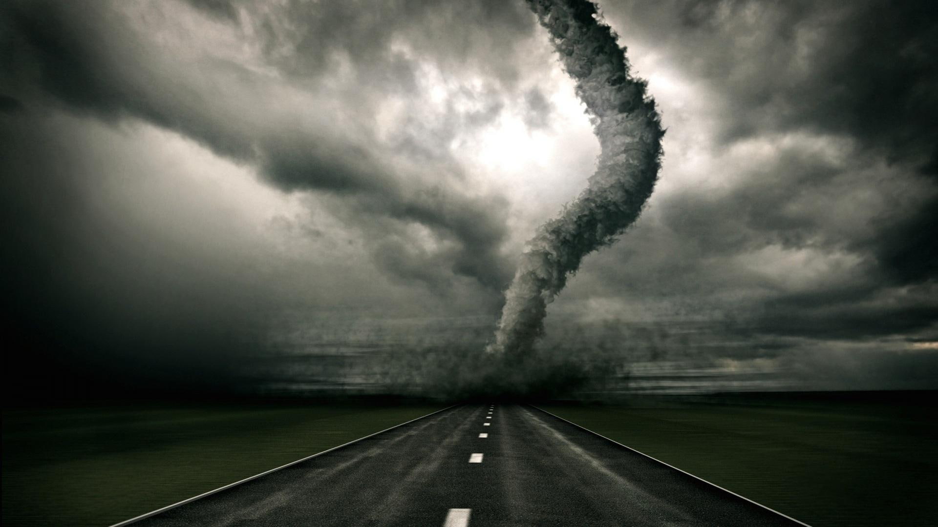 1080P, tornados, nature and landscapes, nature, clouds, tornado, dark, ahead, HD Wallpaper