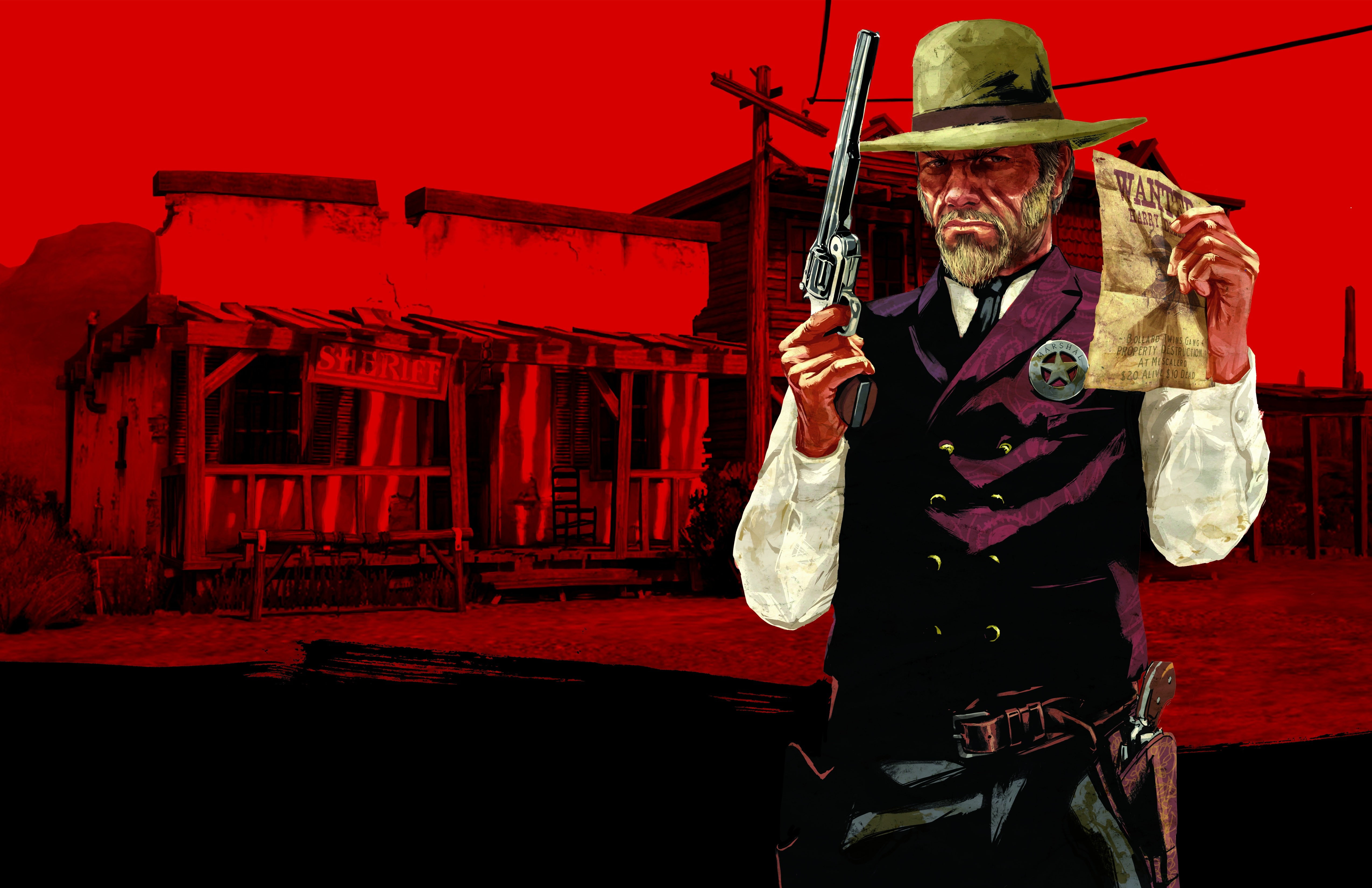 4K, Marshal Johnson, Red Dead Redemption, HD Wallpaper