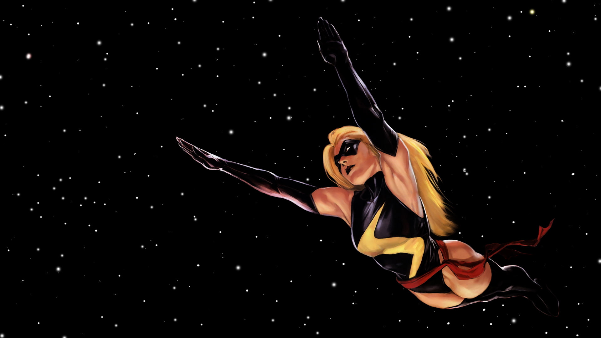 marvel, 1080P, stars, hd, black, cartoon/comic, ms, HD Wallpaper