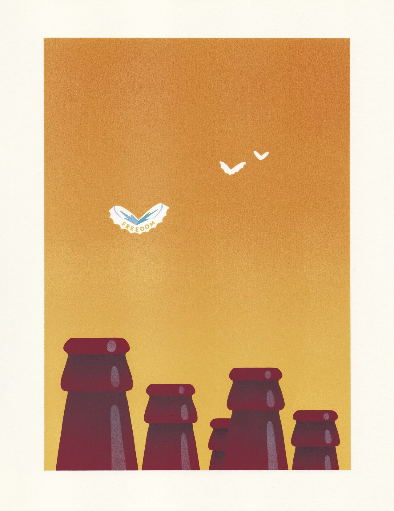 imagination, minimalism, digital art, birds, Picture Frames, artwork, Thomas Danthony, 720P, bottles, Portrait Display, dom, Phone HD Wallpaper