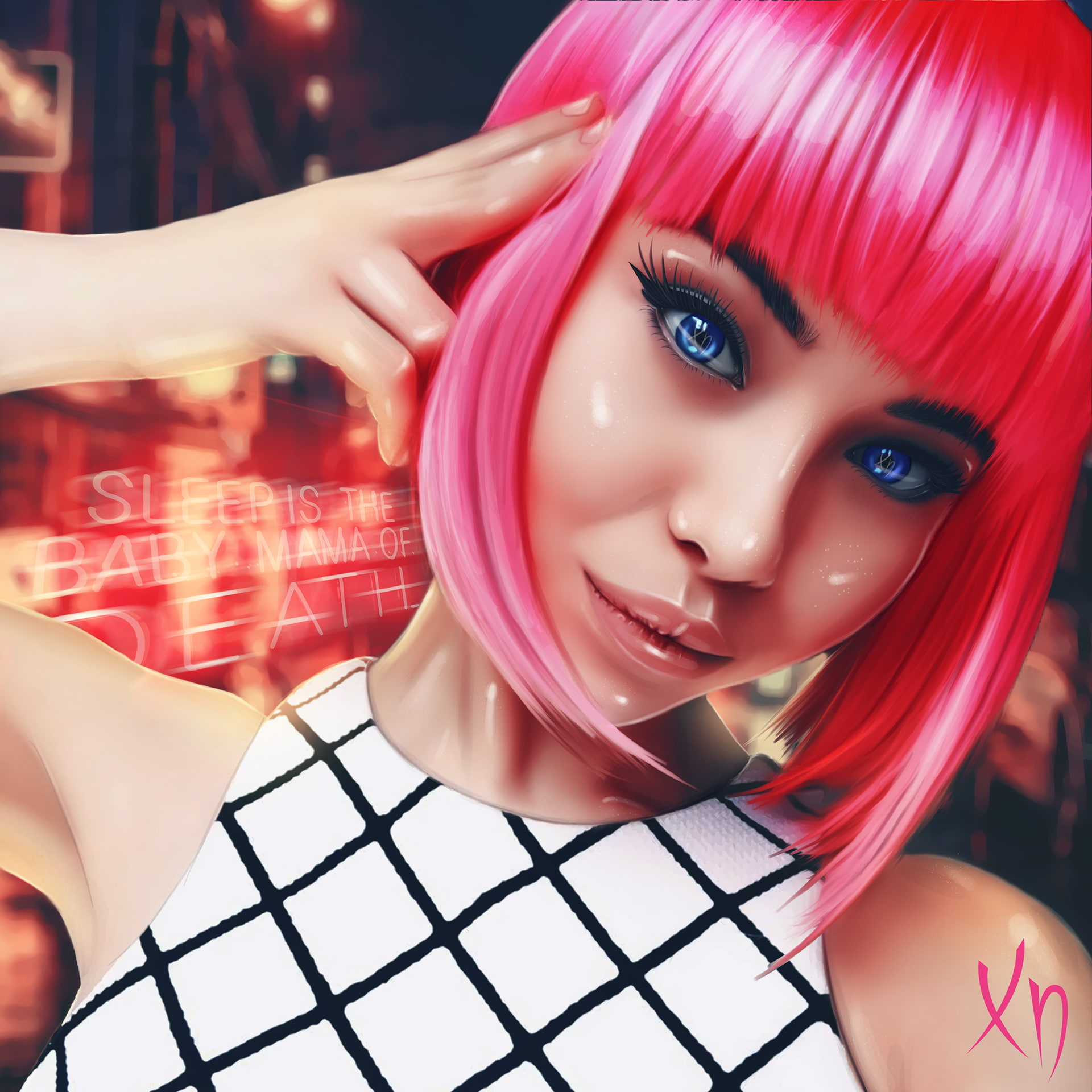 1920x1920 px, Xilston Arts, blue, art, digital art, eyes, 1080P, x, Blue Eyes, px, women, hot, xilston, digital, arts, hd, anime, portrait, Phone HD Wallpaper
