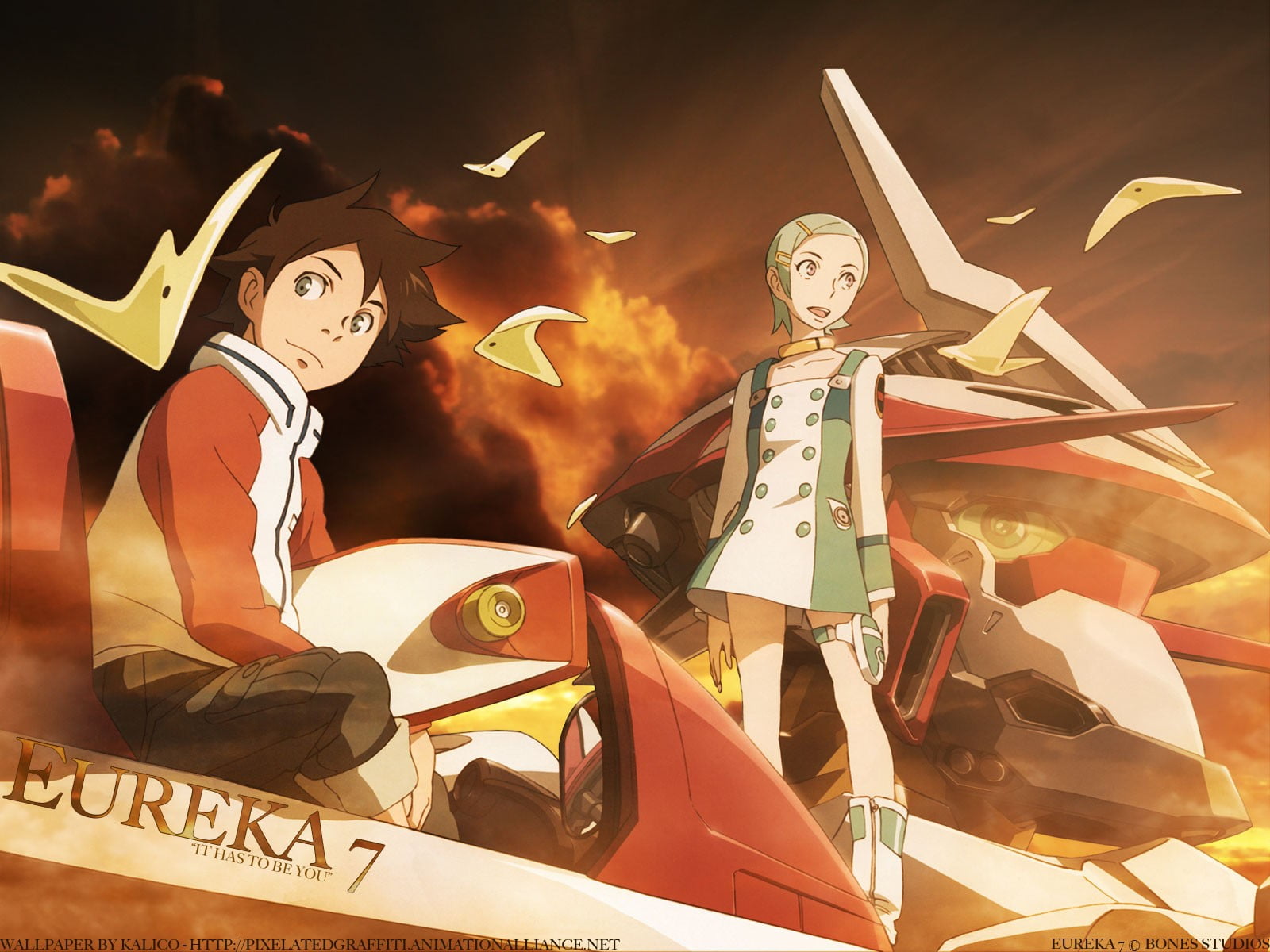 waist up, Eureka Seven, event, emotion, adult, young men, anime, males, occupation, transportation, motor vehicle, mode of transportation, robot, sitting, HD Wallpaper