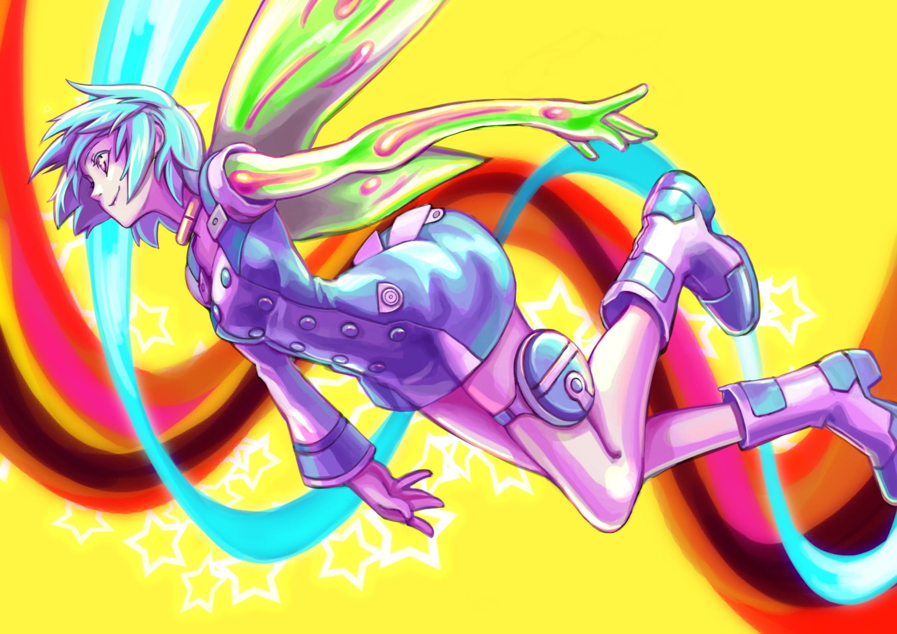 anime girls, indoors, variation, colorful, creativity, multi colored, no people, representation, yellow, art and craft, Eureka Seven, backgrounds, studio shot, HD Wallpaper