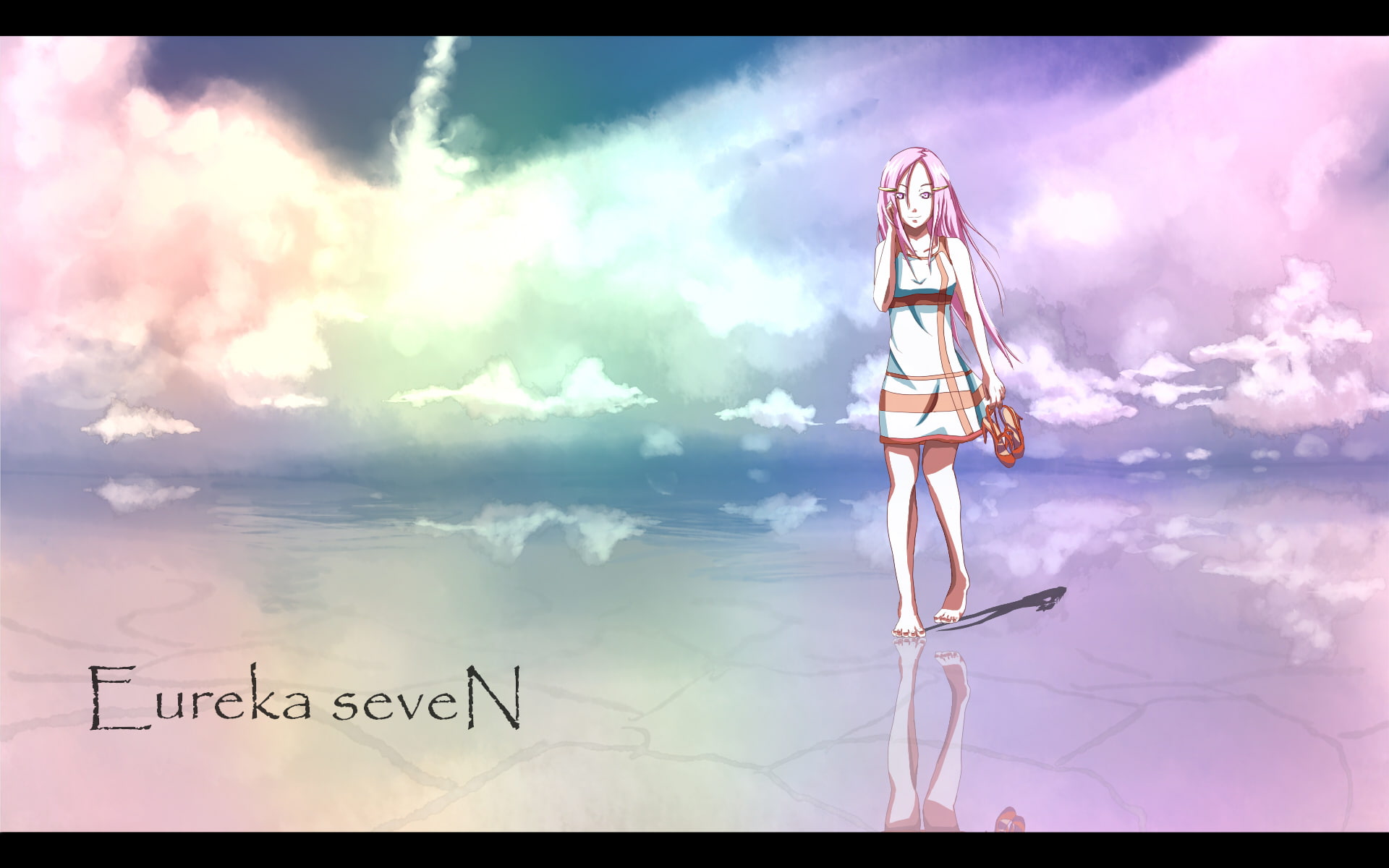 Anemone (Eureka Seven), sea, beauty in nature, beach, real people, scenics - nature, one person, waterfront, day, digital composite, tranquil scene, sky, HD Wallpaper