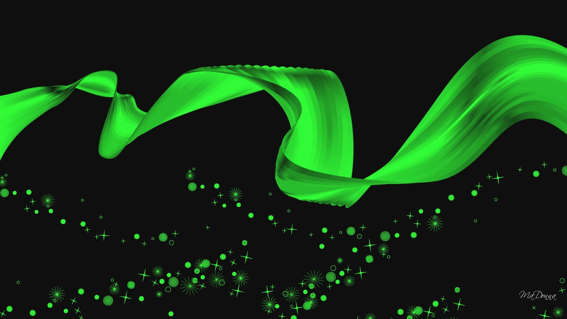 incorporeal, ideal, green, immaterial, artistic, ribbon, 1080P, metaphysical, utopian, visionary, imperceptible, mental, HD Wallpaper