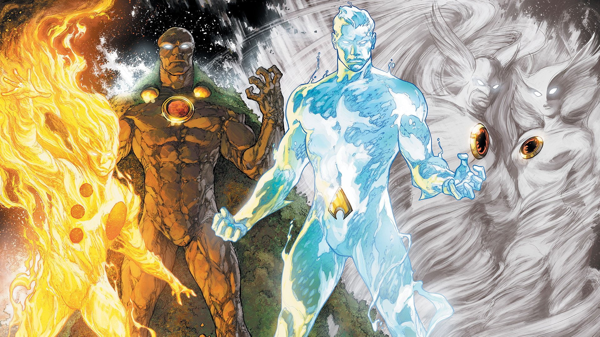Human Torch (Marvel Comics), Hawkman, Comics, 1080P, Brightest Day, Hawkgirl, HD Wallpaper