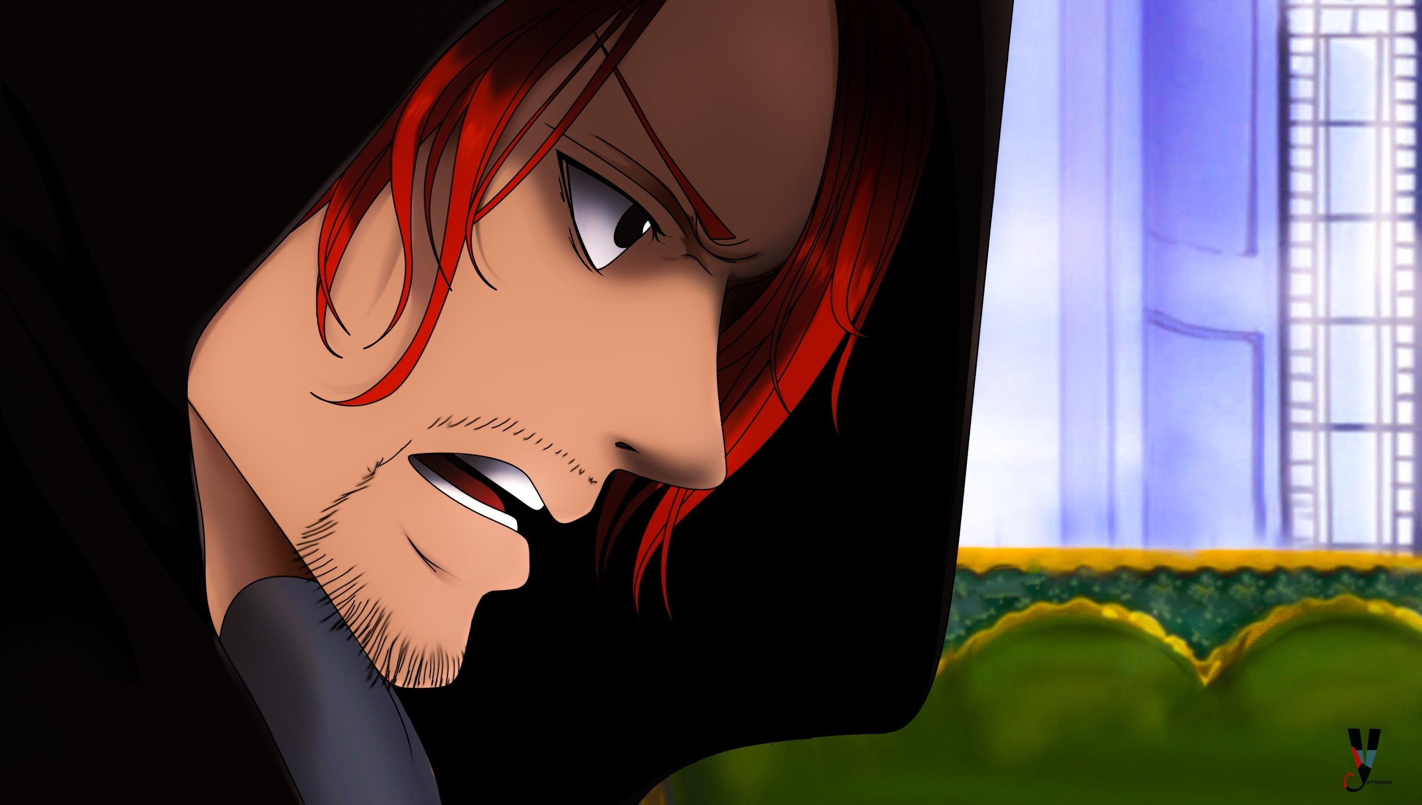 2K, One Piece, Red Hair, Shanks (One Piece), HD Wallpaper