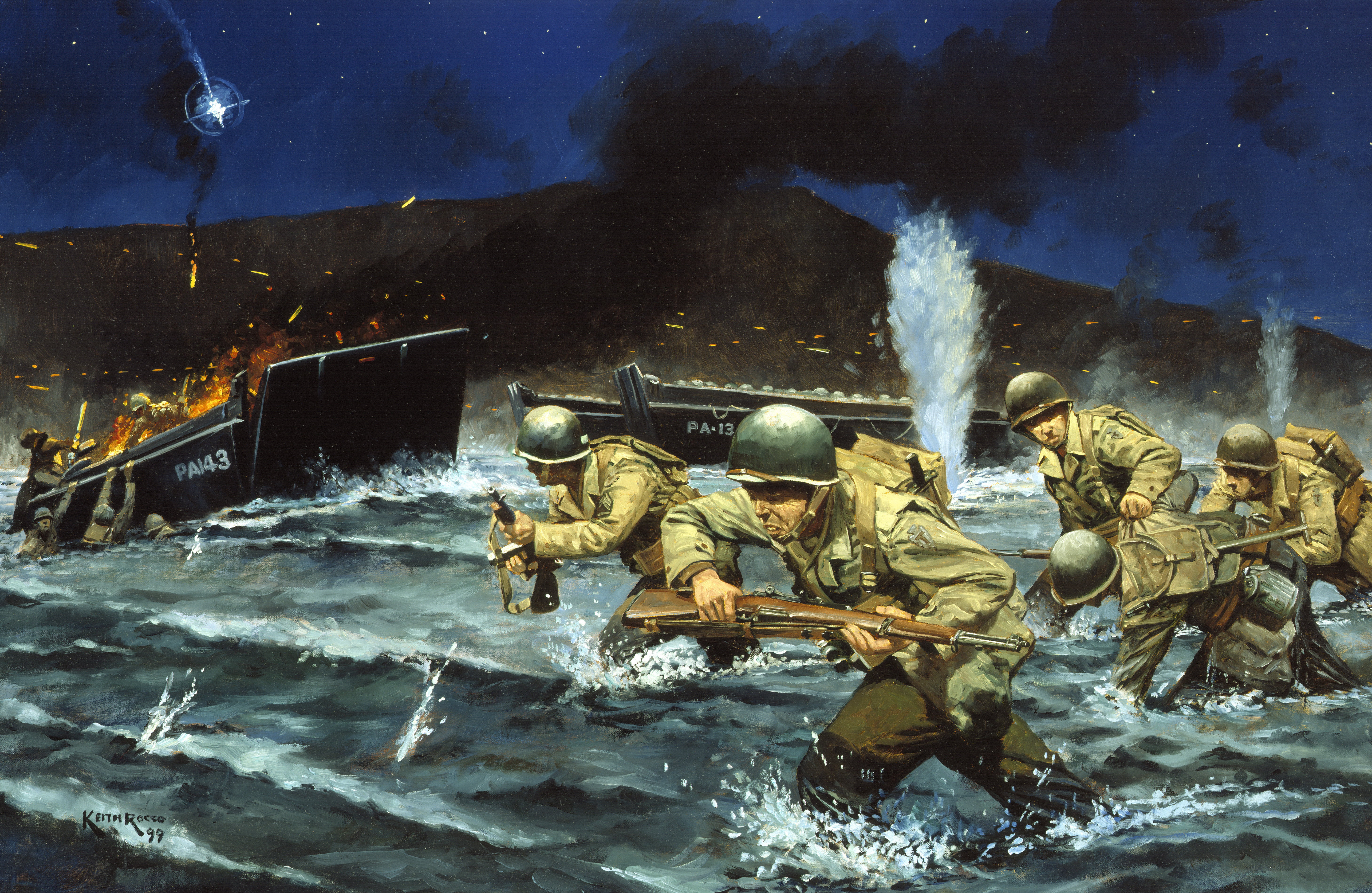 run, water, sea, armed forces, Italy -- September 9, motion, real people, war, men, Salerno, occupation, fire hose, people, army, clothing, uniform, fighting, HD Wallpaper