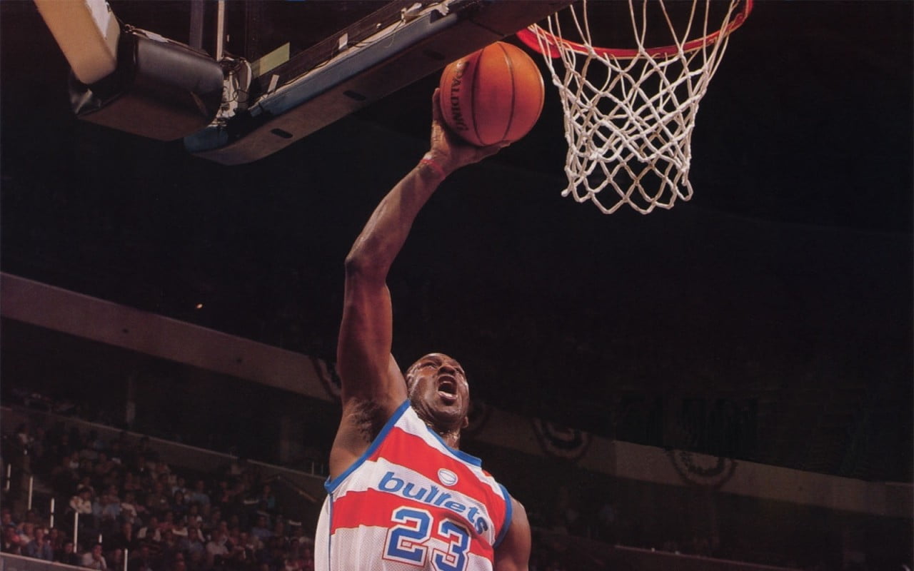 basketball uniform, jordan, basketball, playing, basketball - ball, Michael Jordan, sport, body part, hoop, motion, jumping, 720P, Washington Wizards, HD Wallpaper
