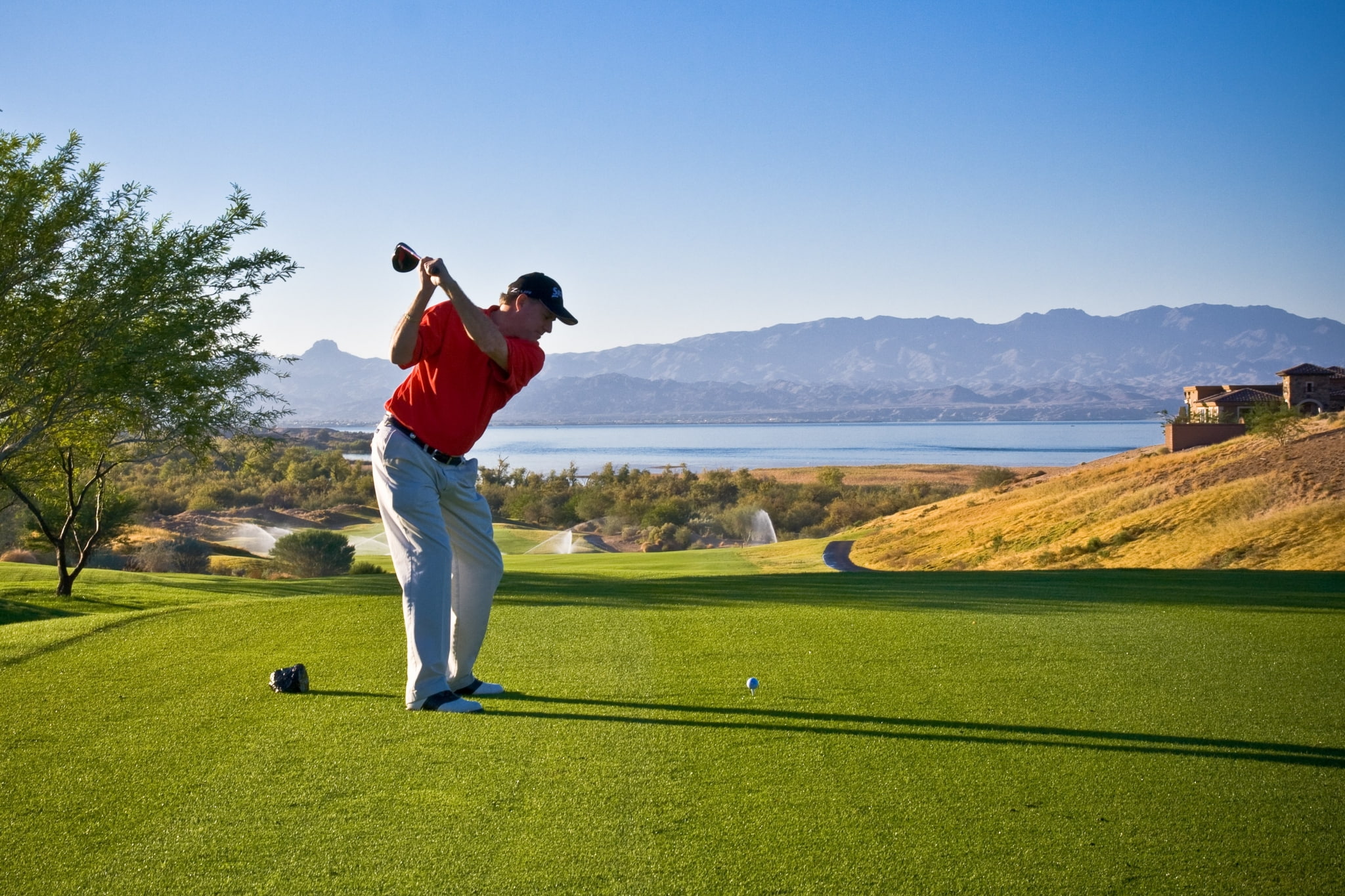 sky, weekend activities, golf hd widescreen  for desktop, full length, playing, plant, one person, golf course, golf club, real people, golfer, leisure activity, HD Wallpaper