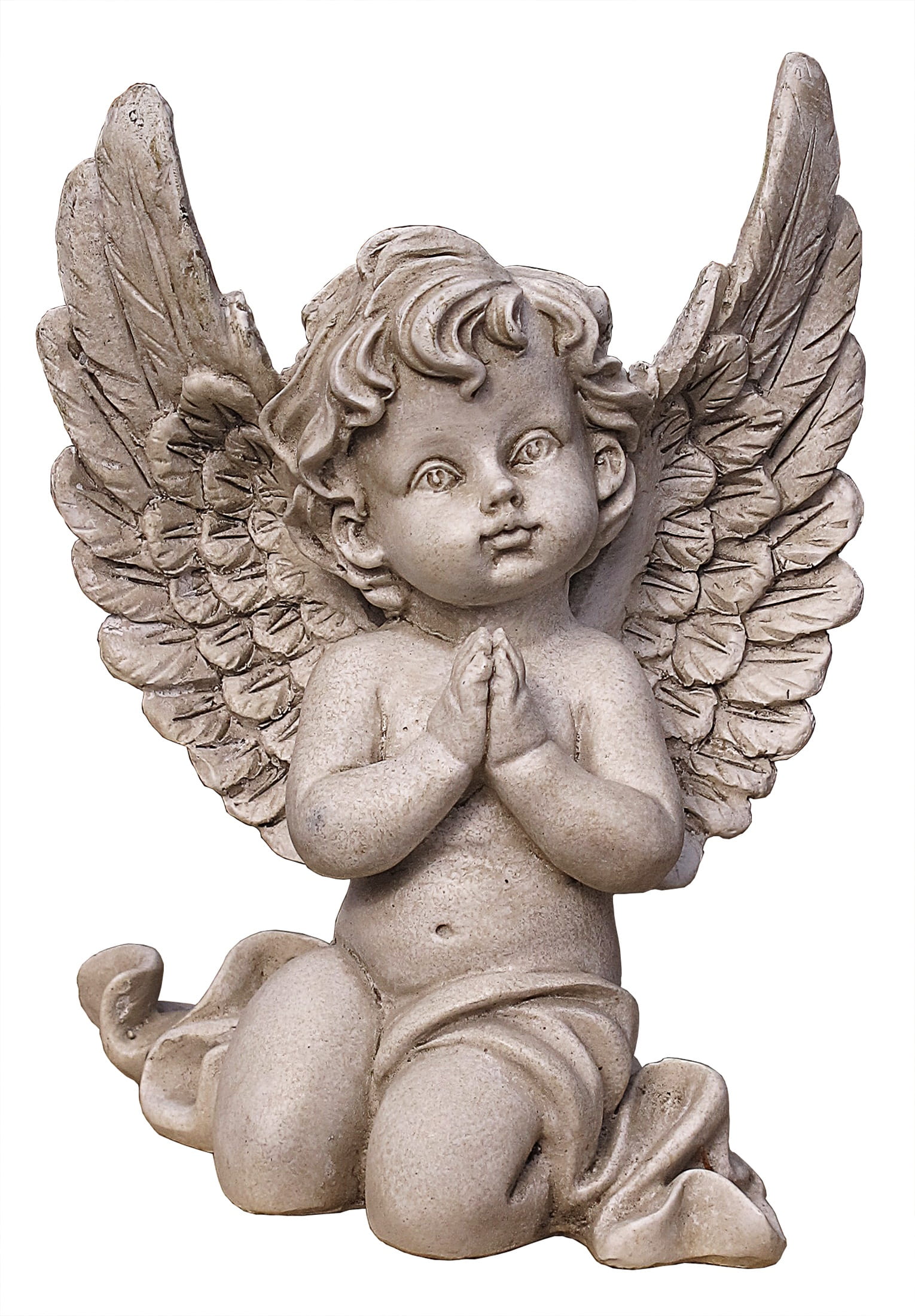close-up, human representation, figure, craft, representation, stone figure, sitting, angel, indoors, decorative, ceramic, white background, male likeness, Phone HD Wallpaper