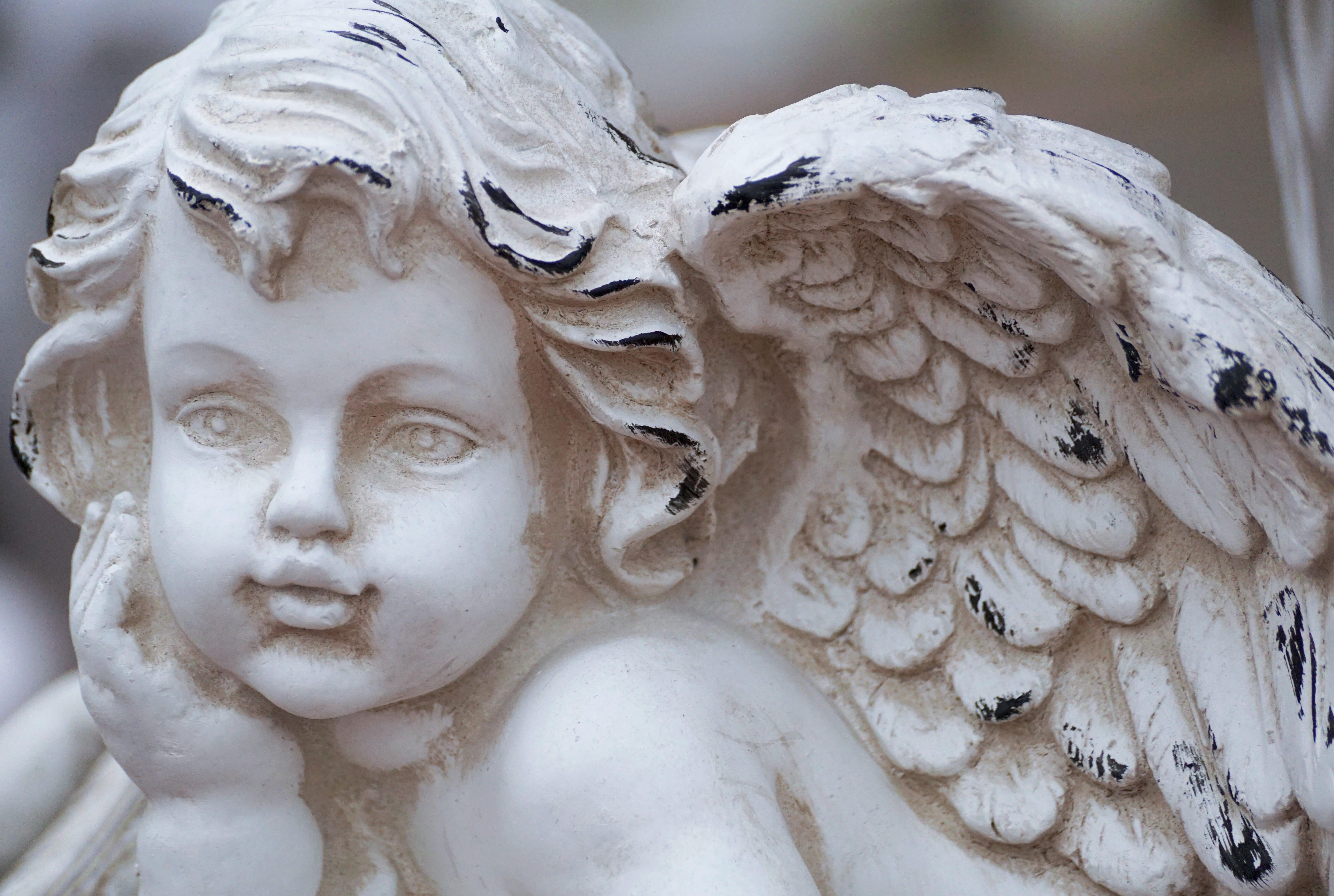 statue, rest, romance, close, romantic, creativity, advent, solid, female likeness, guardian angel, happy, white color, religion, angel figure, sculpture, HD Wallpaper