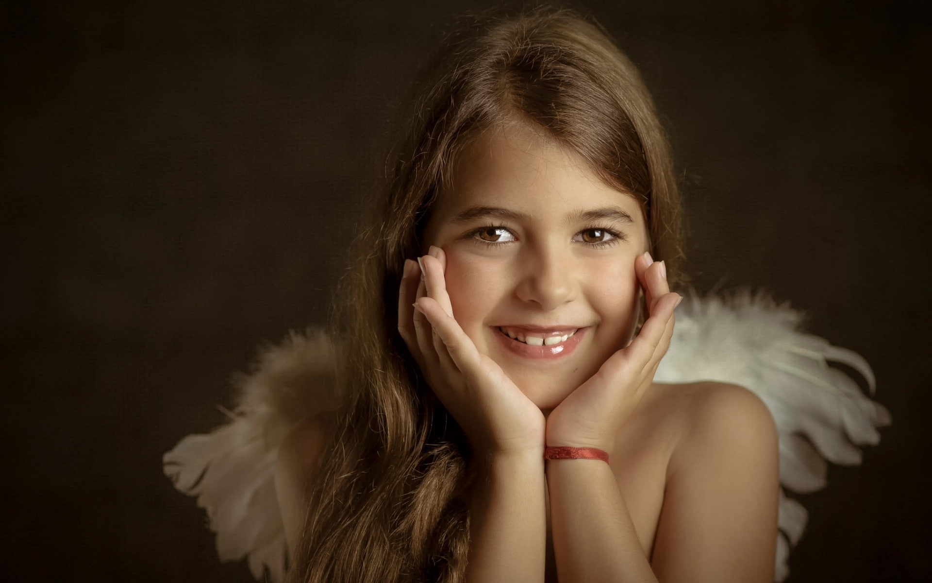 angel, smile, little, little girl, 1080P, HD Wallpaper