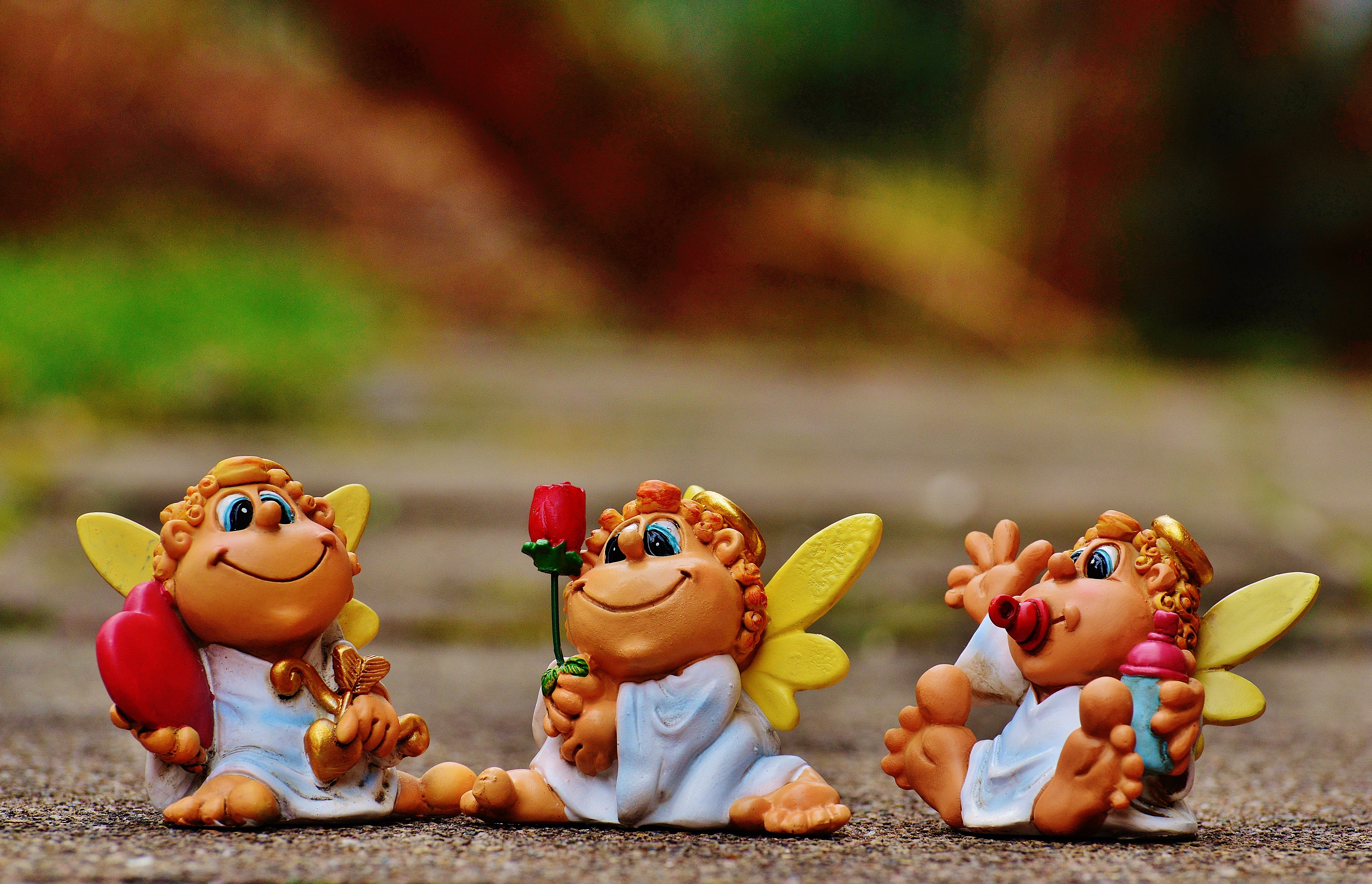 rose, craft, heart, food and drink, love, outdoors, food, male likeness, no people, little angel, creativity, angel, figurine, day, cute, representation, HD Wallpaper