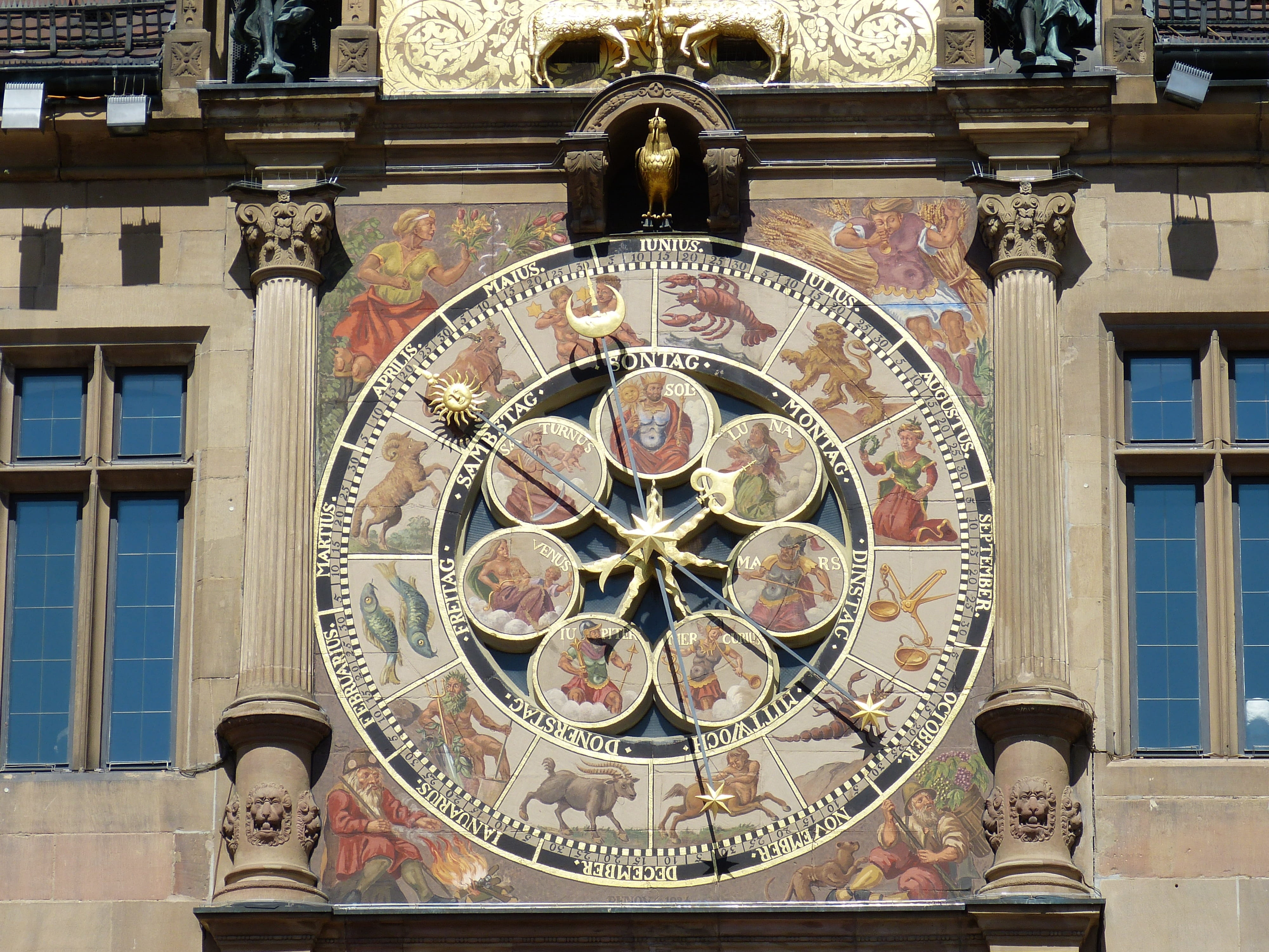 sign, history, clock face, wall - building feature, building, pointer, time indicating, clock tower, time, astronomical clock, zodiac, building exterior, HD Wallpaper