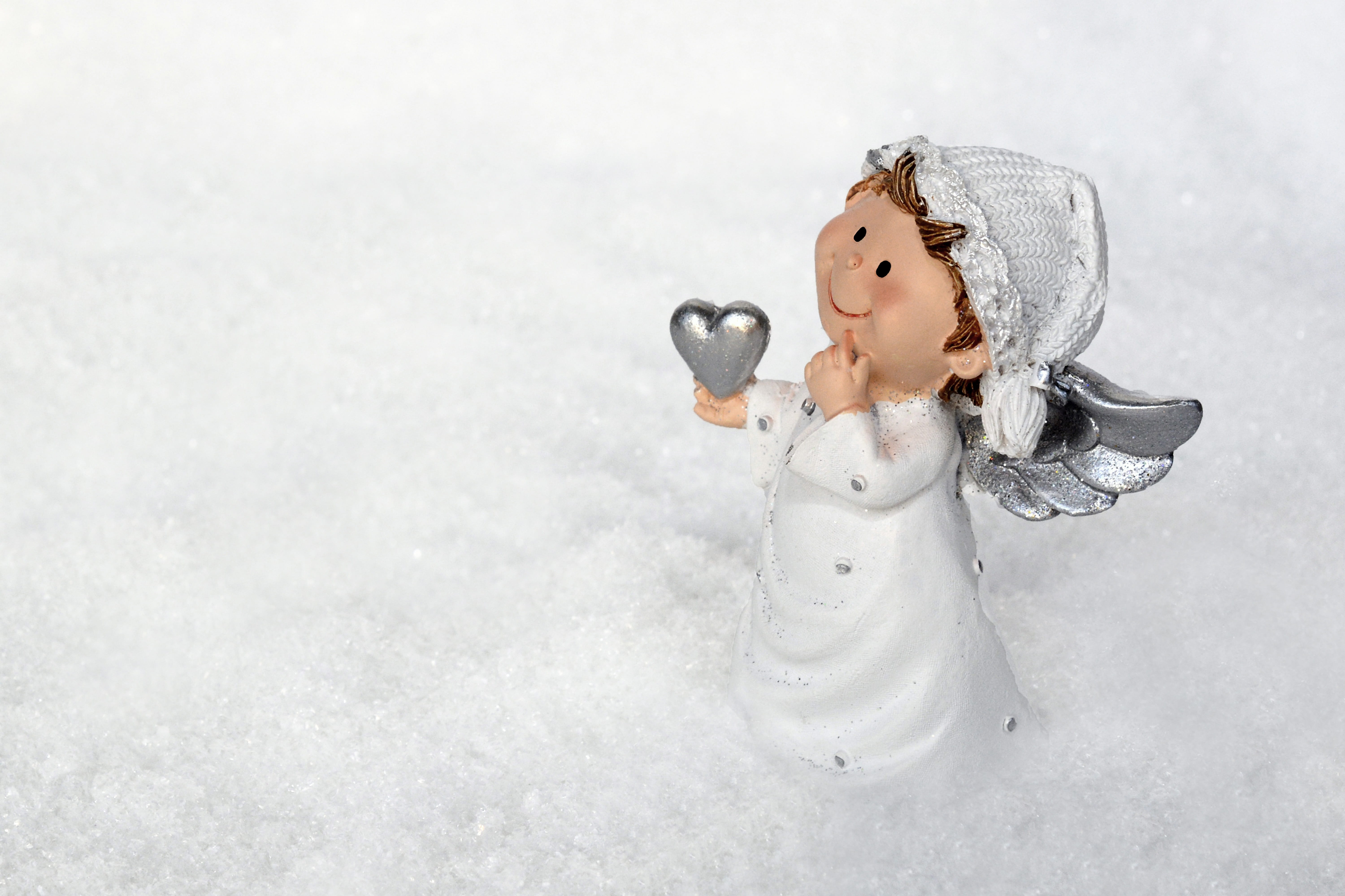 angel wings, sky, happiness, figure, high angle view, extreme weather, angel, ice, offspring, winter, frozen, joy, innocence, holding, nature, decoration, HD Wallpaper