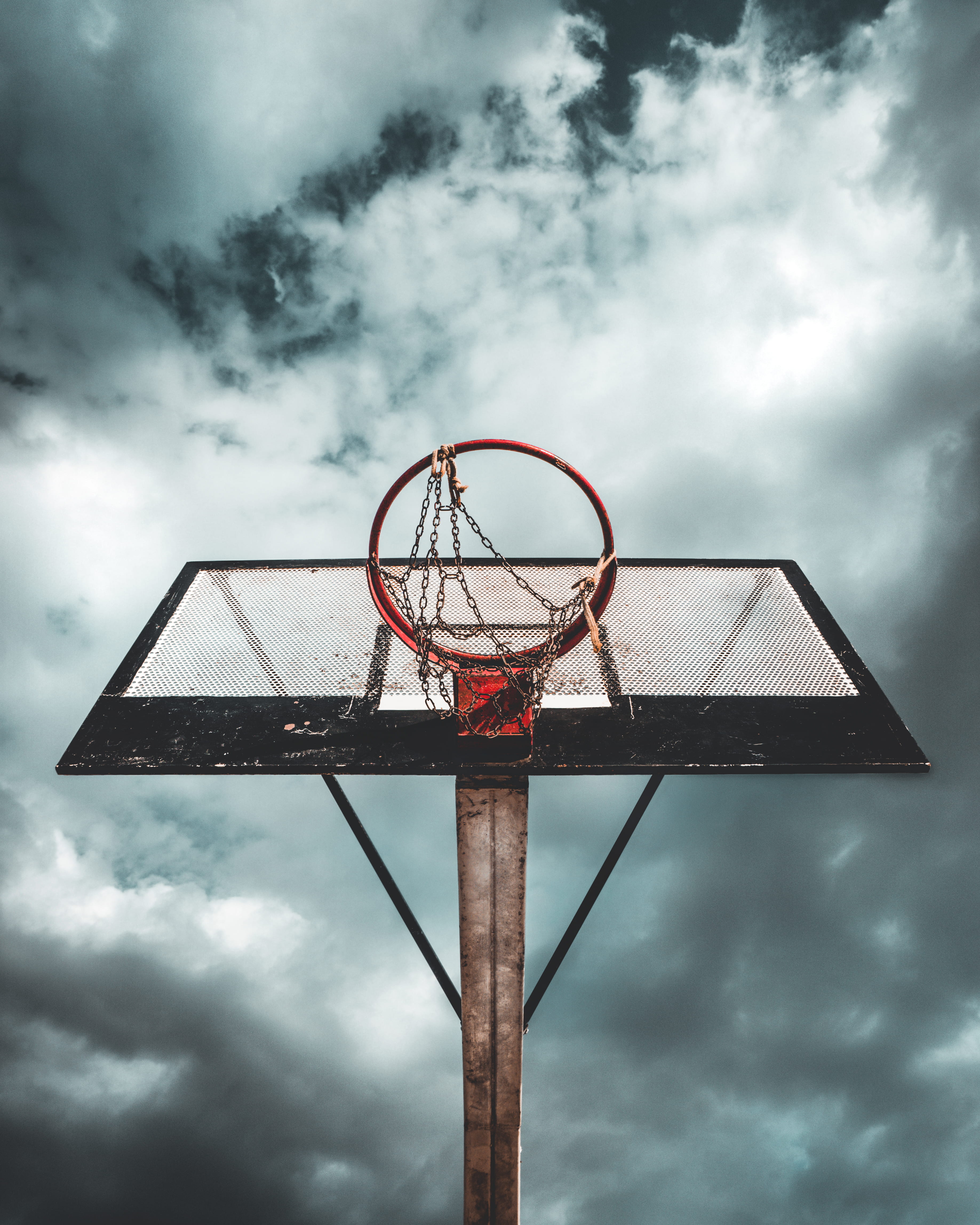 nature, portable, low angle view, pole, clouds, sport, overcast, low, directly below, no people, outdoors, angle, chain, cloud - sky, cloudy, leisure games, Phone HD Wallpaper