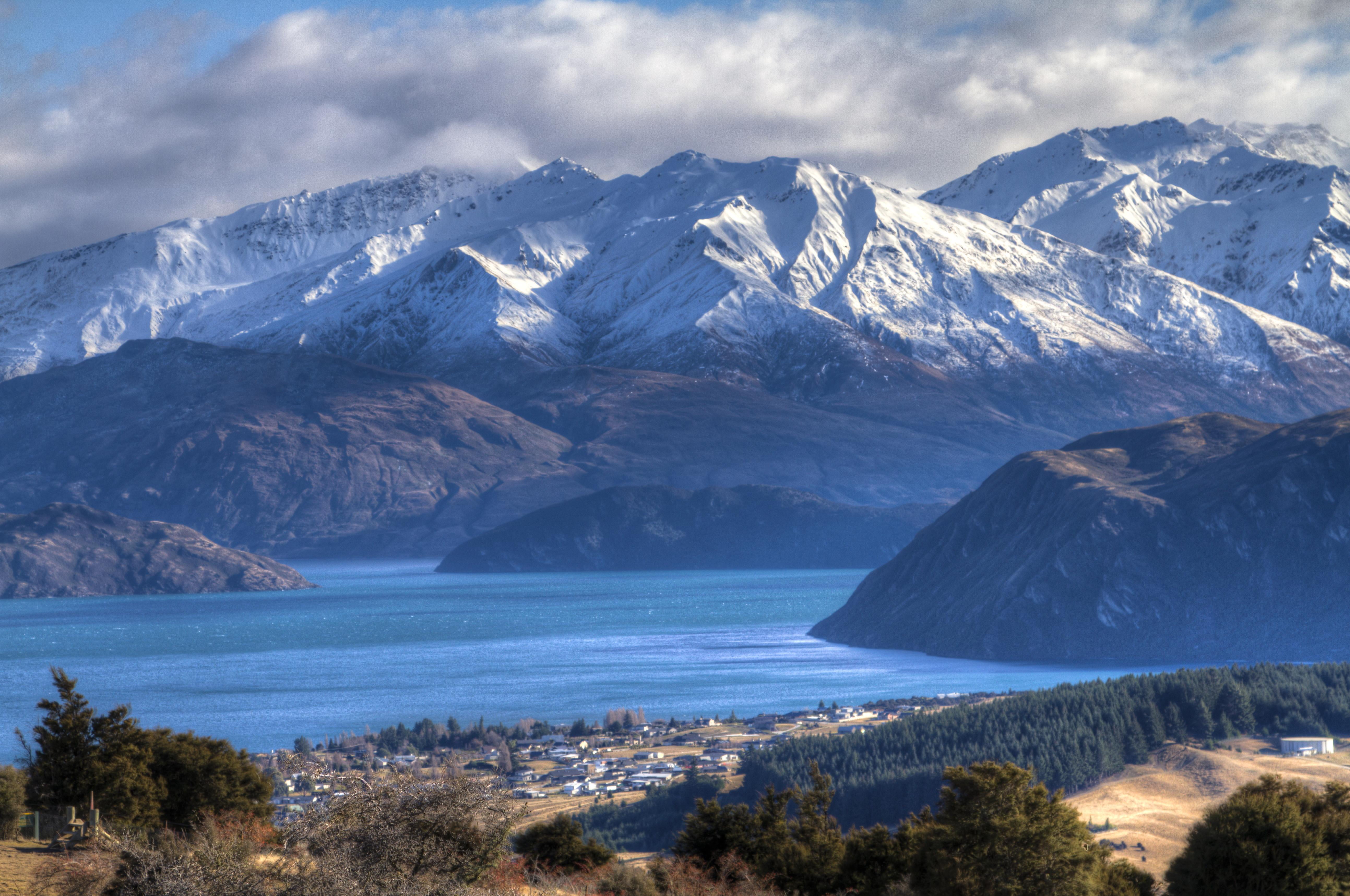 Lakes, New Zealand, Southern Alps, 5K, Mountain, Lake Wanaka, Cloud, Lake, Landscape, Aotearoa, HD Wallpaper